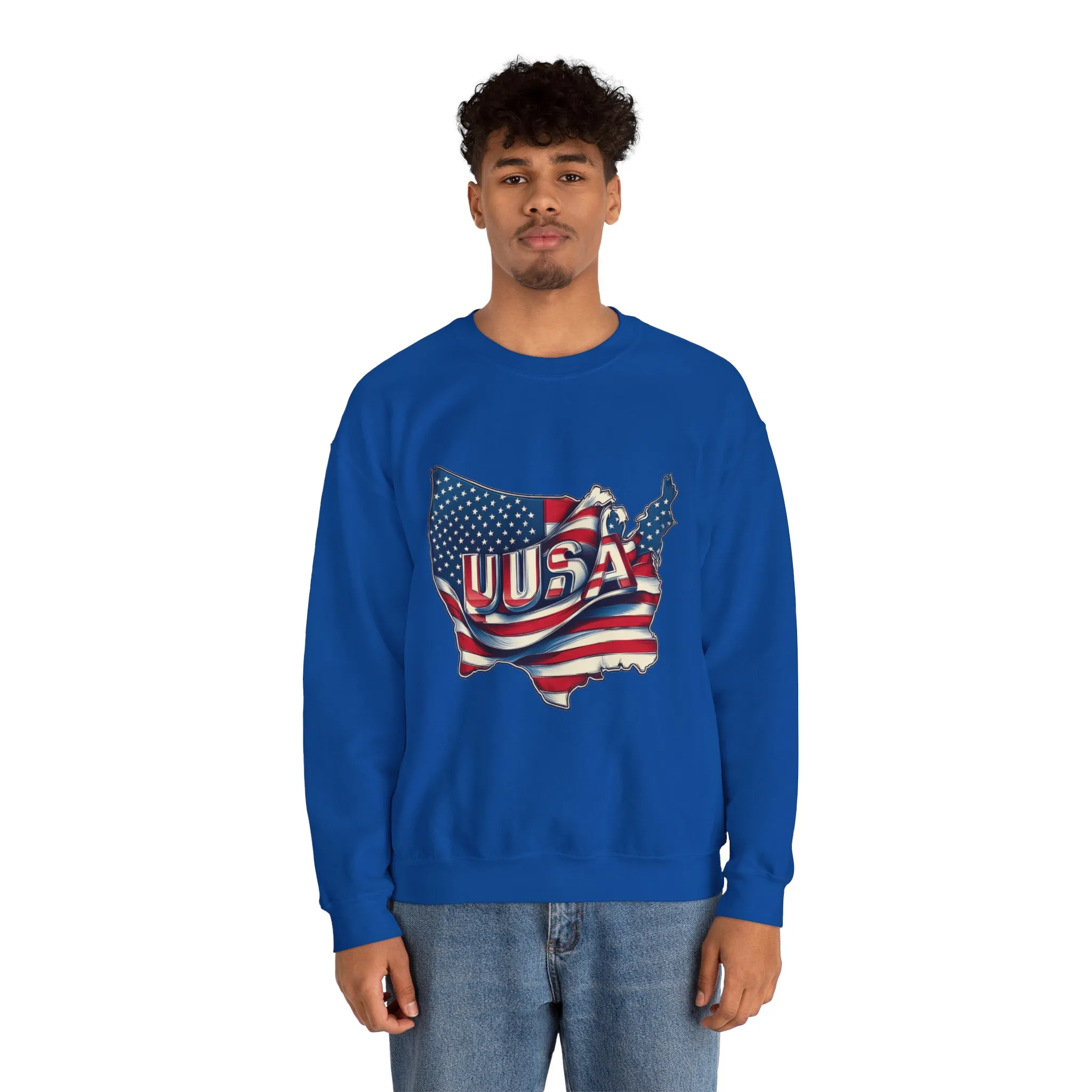 Patriotic USA Crewneck Sweatshirt, Unisex Sweatshirt, American Flag Apparel, Casual Comfort, Great for Independence Day and Holidays - Image 28