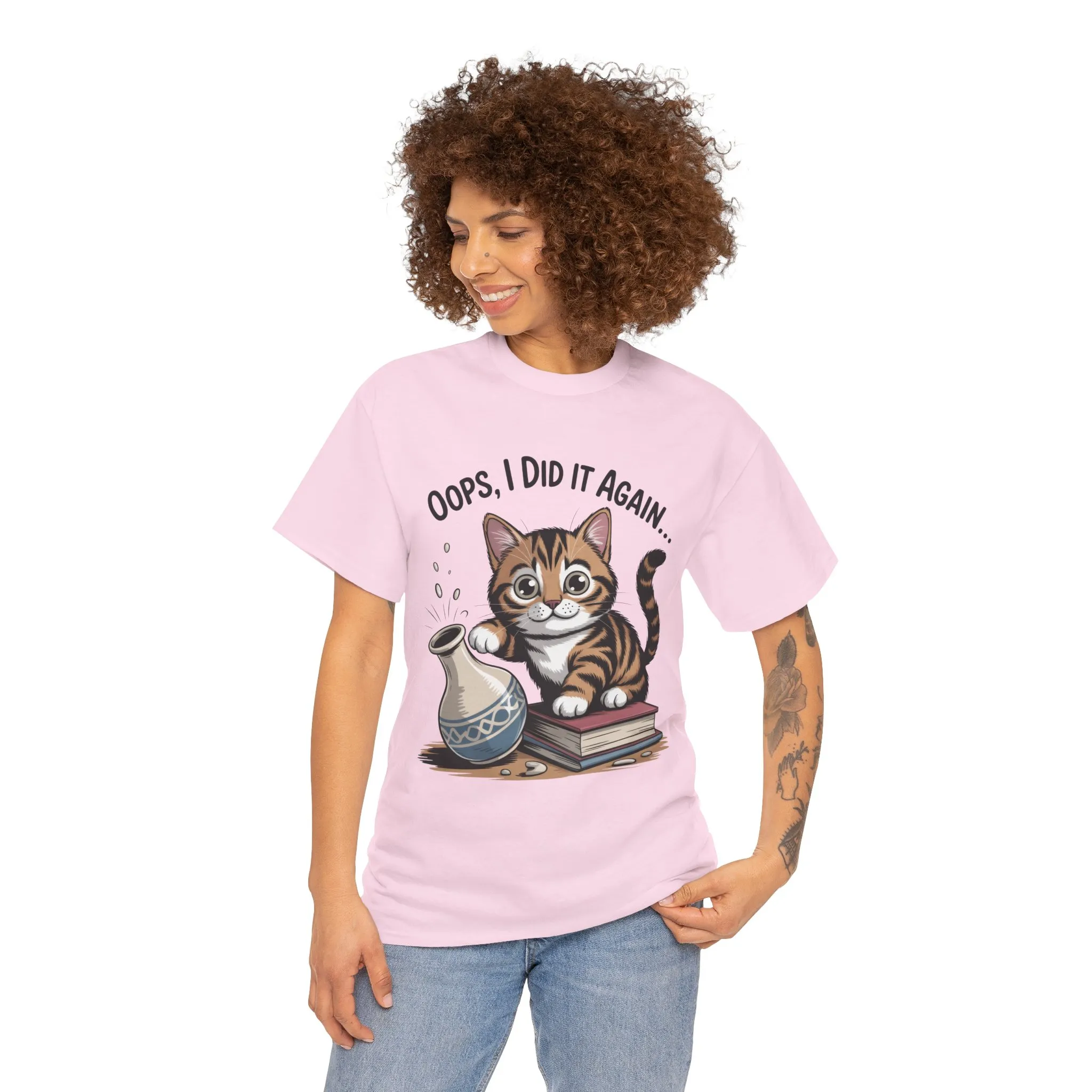 Playful Cat Women's Tee, Funny Oops I Did It Again Design, Cat Lover Gift, Casual Wear, Birthday Gift, Pet Lover Tee, Women's Gift - Image 23