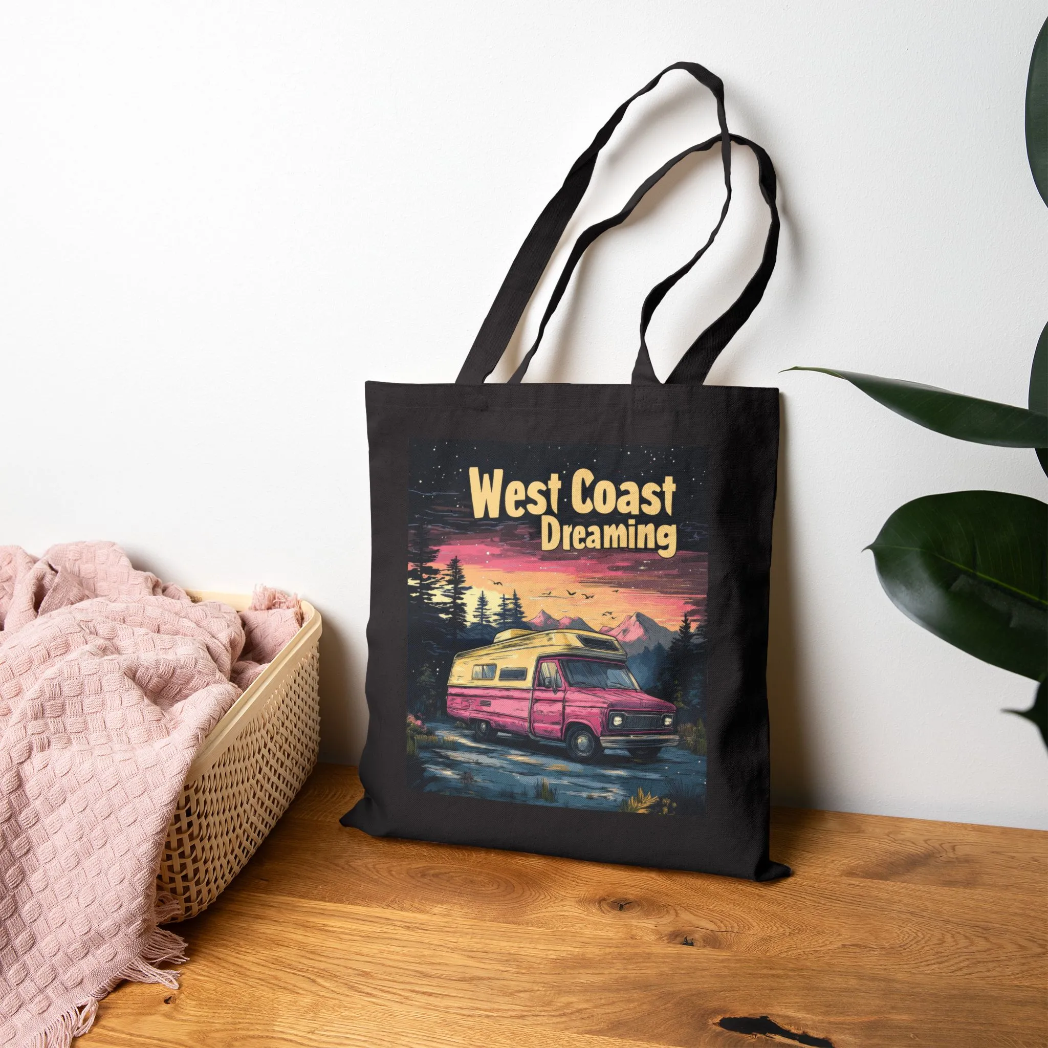 West Coast Dreaming Tote Bag, Eco-Friendly Cotton Bag, Beach Bag, Travel Tote, Gift for Adventure Lovers - Image 4