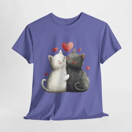 Cute Cat Love T-Shirt, Adorable Feline Couple Tee, Gift for Cat Lovers, Valentine's Day Shirt, Cozy Everyday Wear, Cat Mom T-Shirt - Image 24