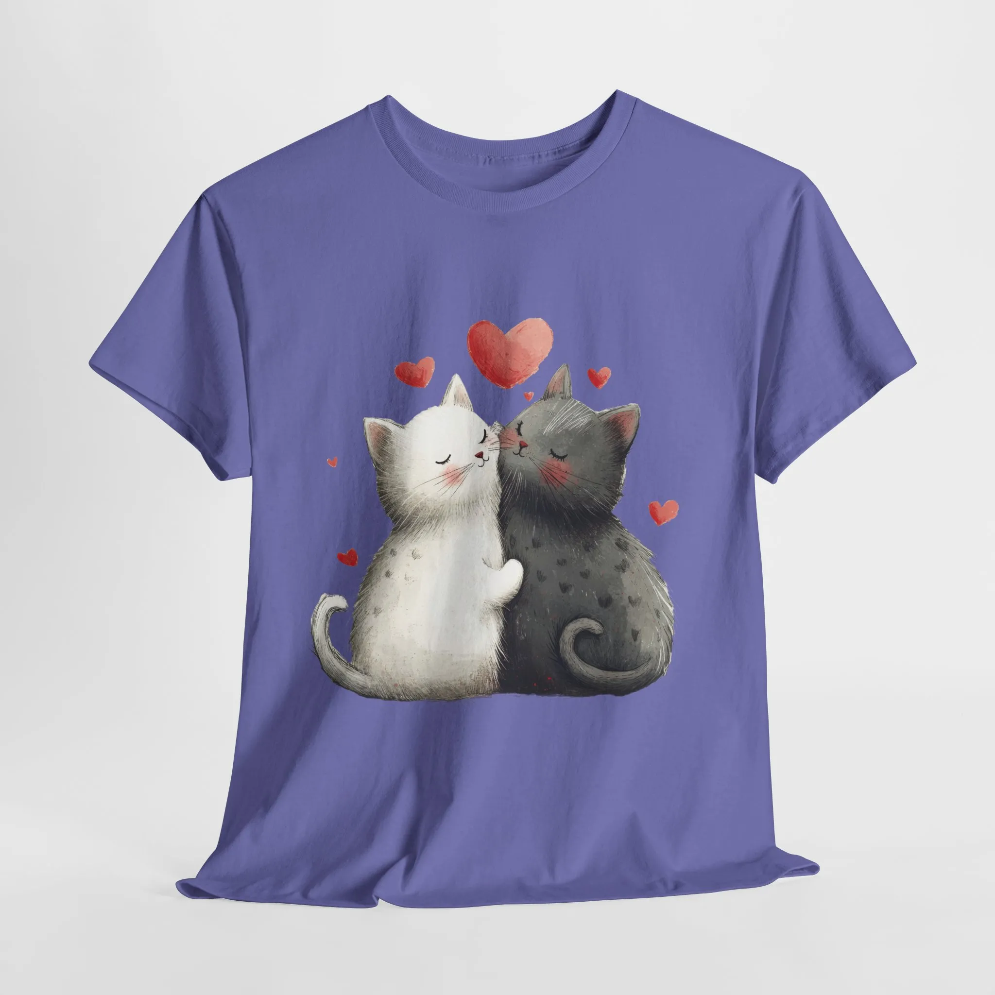 Cute Cat Love T-Shirt, Adorable Feline Couple Tee, Gift for Cat Lovers, Valentine's Day Shirt, Cozy Everyday Wear, Cat Mom T-Shirt - Image 24