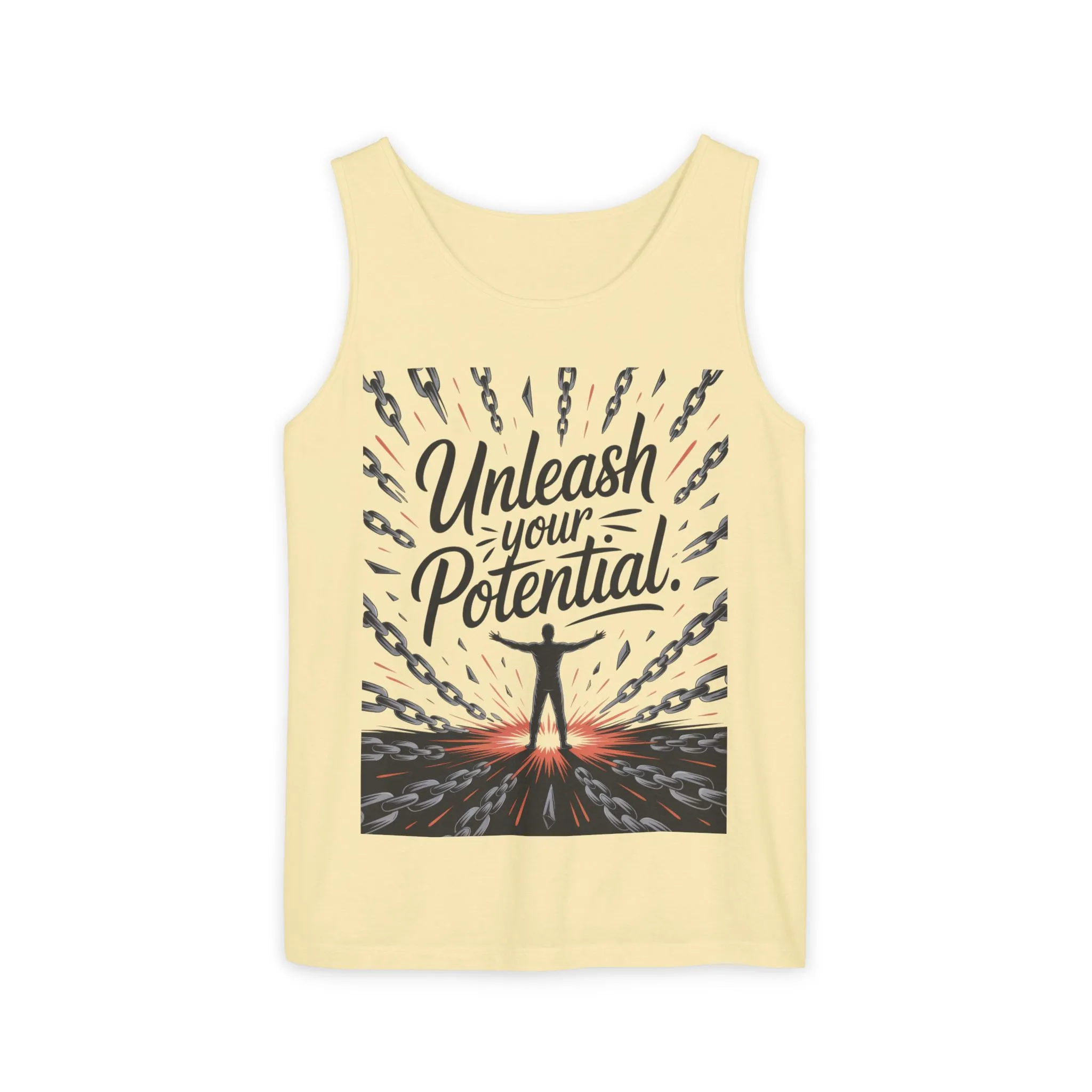 Men s Motivational Tank Top, Unleash Your Potential Graphic, Inspirational Gym Wear, Fitness Apparel, Summer Top, Gift for Him - Image 22