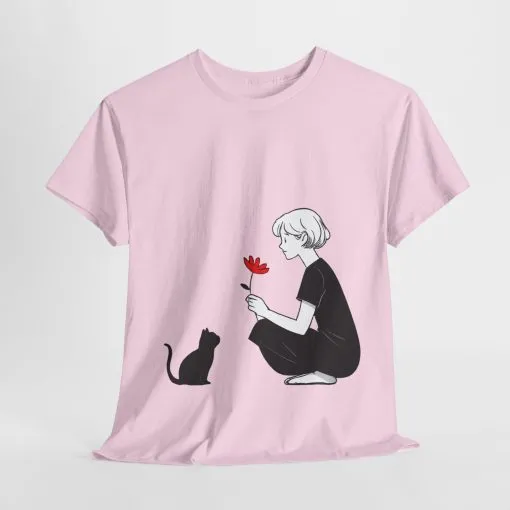 Cat Lover's Heavy Cotton Tee, Cute Cat Shirt, Pet Owner Gift, Animal Lover Apparel, Birthday Gift for Her, Women's Cotton T-Shirt, Cat Lover - Image 24