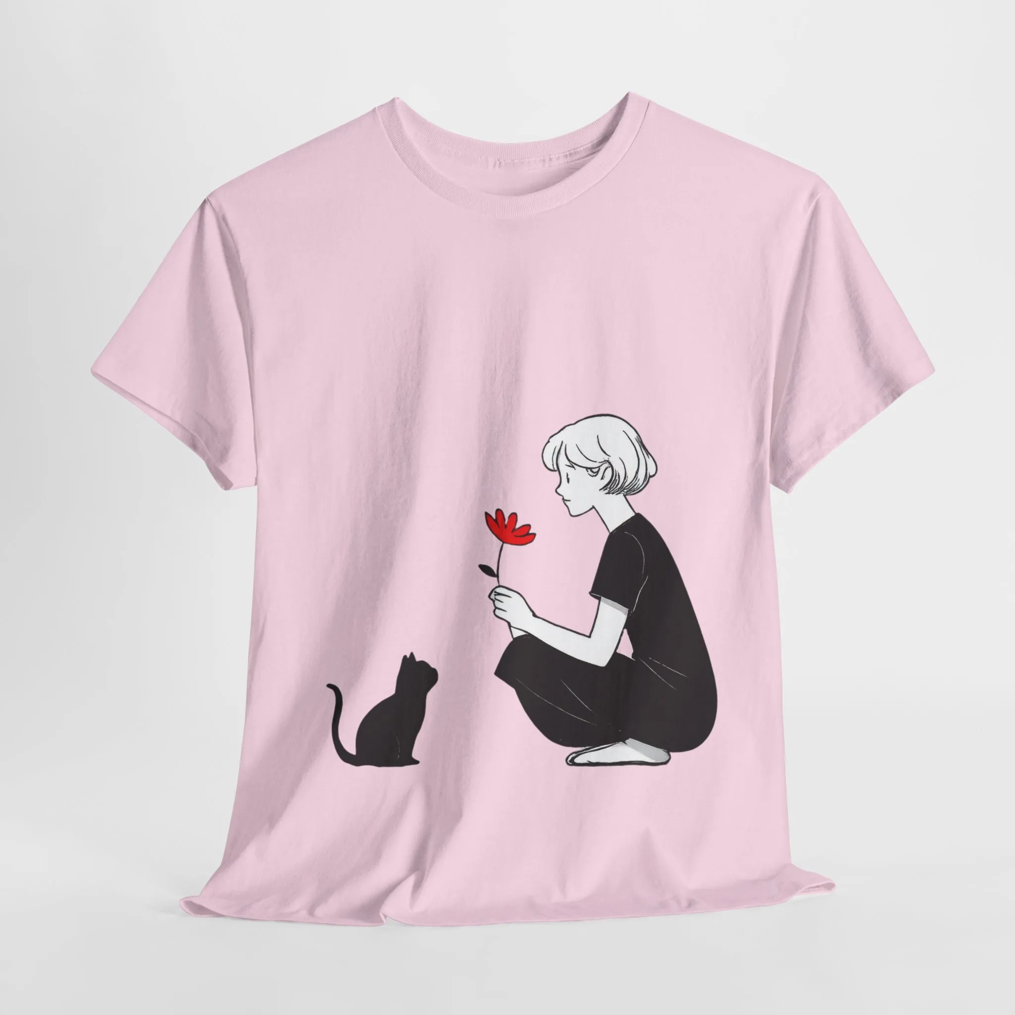 Cat Lover's Heavy Cotton Tee, Cute Cat Shirt, Pet Owner Gift, Animal Lover Apparel, Birthday Gift for Her, Women's Cotton T-Shirt, Cat Lover - Image 24