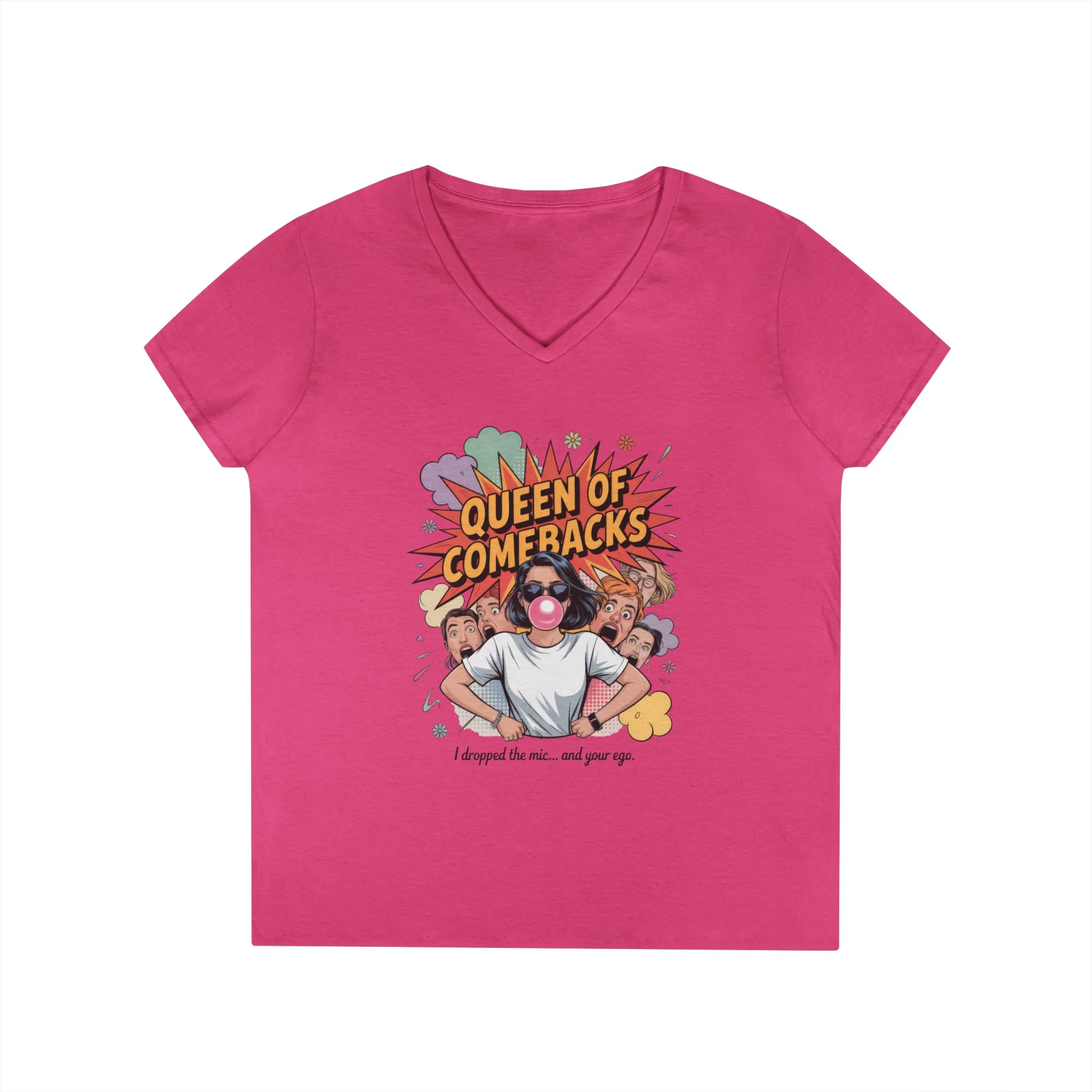 Queen of Comebacks V-Neck T-Shirt, Funny Graphic Tee, Gift for Friends, Humor Apparel, Casual Wear, Comedic Shirt - Image 15