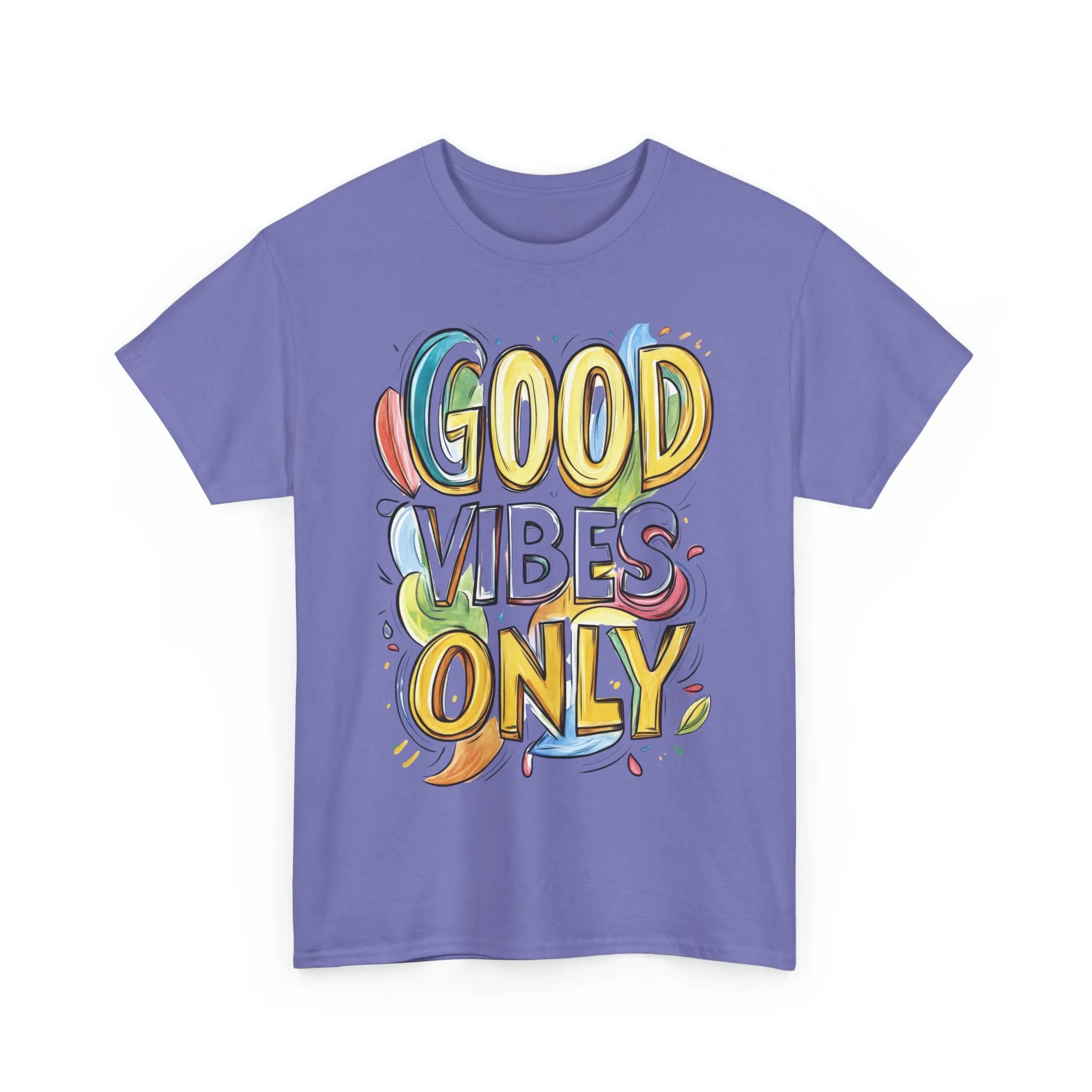 Good Vibes Only Women's Heavy Cotton Tee, Positive Energy Shirt, Graphic T-Shirt, Women's Casual Wear, Gift for Friends, Summer Outfit