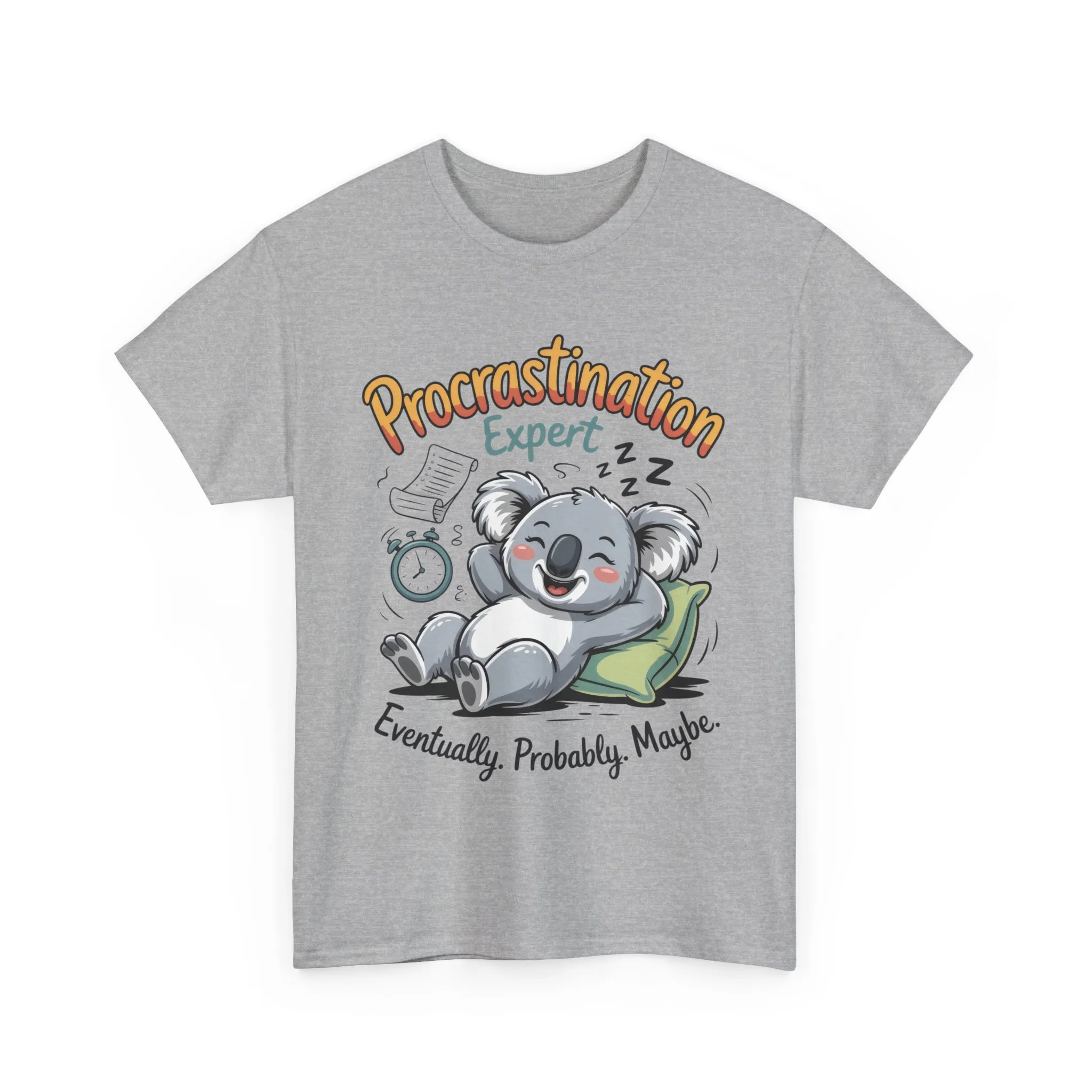 Procrastination Expert Cotton Tee, Funny T-Shirt, Cute Koala Design, Gift for Students, Relaxed Fit Shirt, Gift for Animal Lovers - Image 9