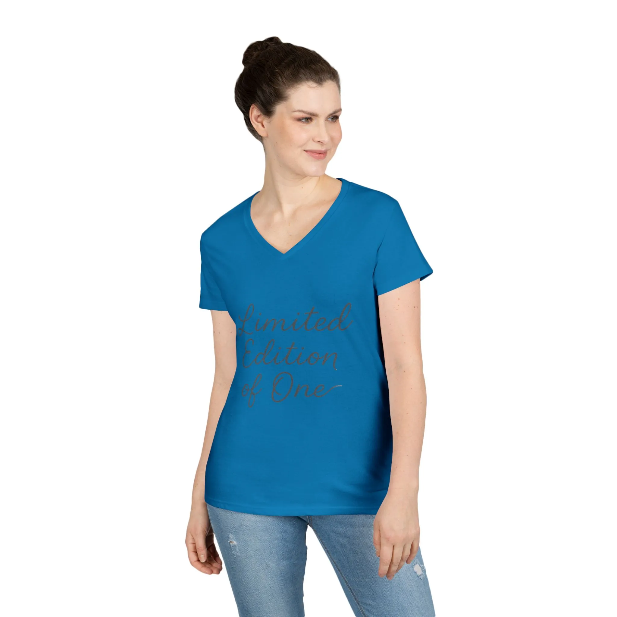 Limited Edition Ladies' V-Neck T-Shirt, Unique Gift for Her, Casual, Self-Confidence, Self-love, Positive Message Women's T-Shirt - Image 6