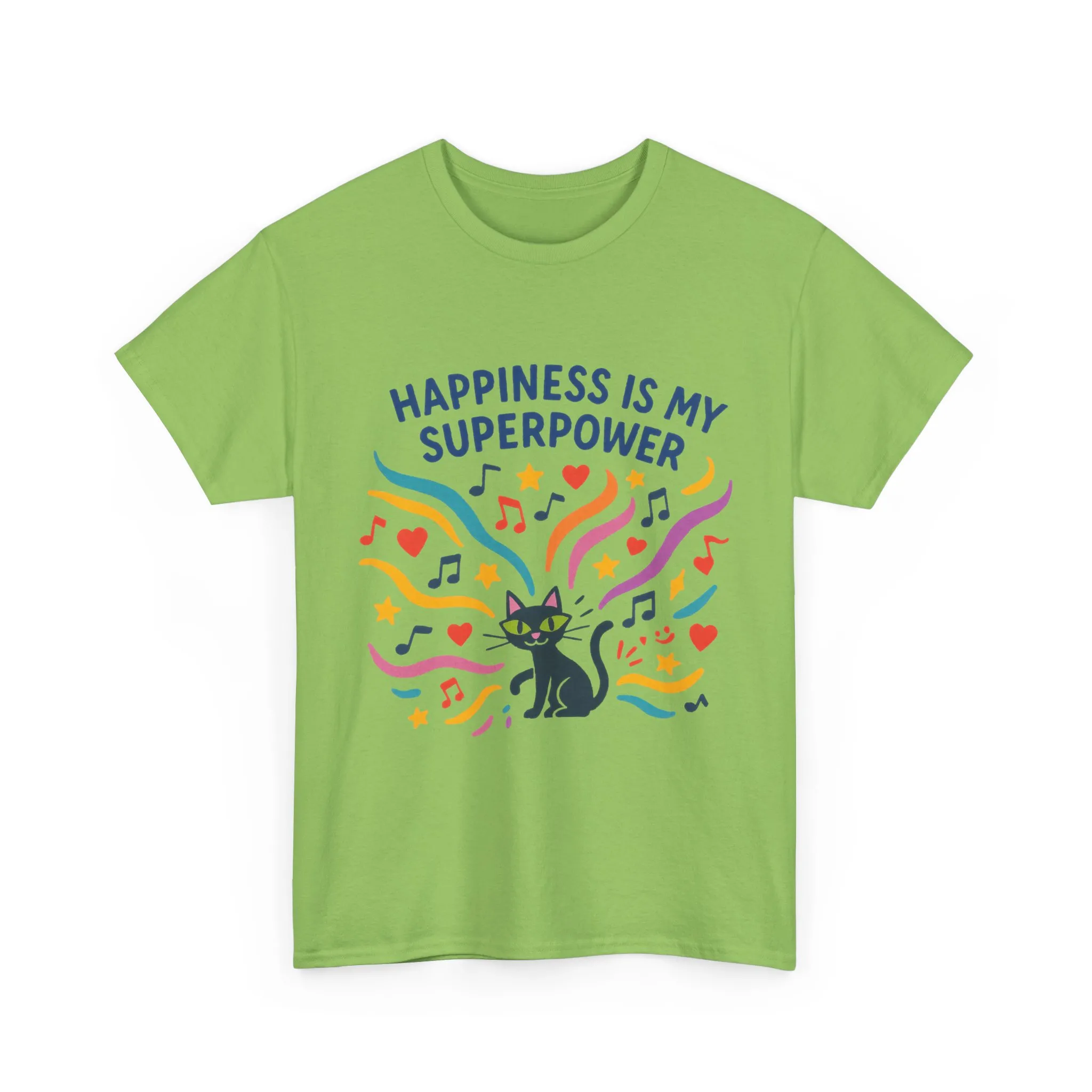 Happiness is My Superpower Tee - Fun Unisex Cotton T-Shirt, Gift for Cat Lovers, Cute Pet Apparel, Everyday Wear, Positive Vibes - Image 30