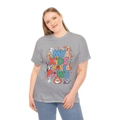 My Kids Have Paws Shirt, Cute Pet Mom Tee, Dog Cat Bunny Lover Gift, Funny Animal Parent T-Shirt, Gift for Pet Parents, Cute Pet T-Shirt - Image 3