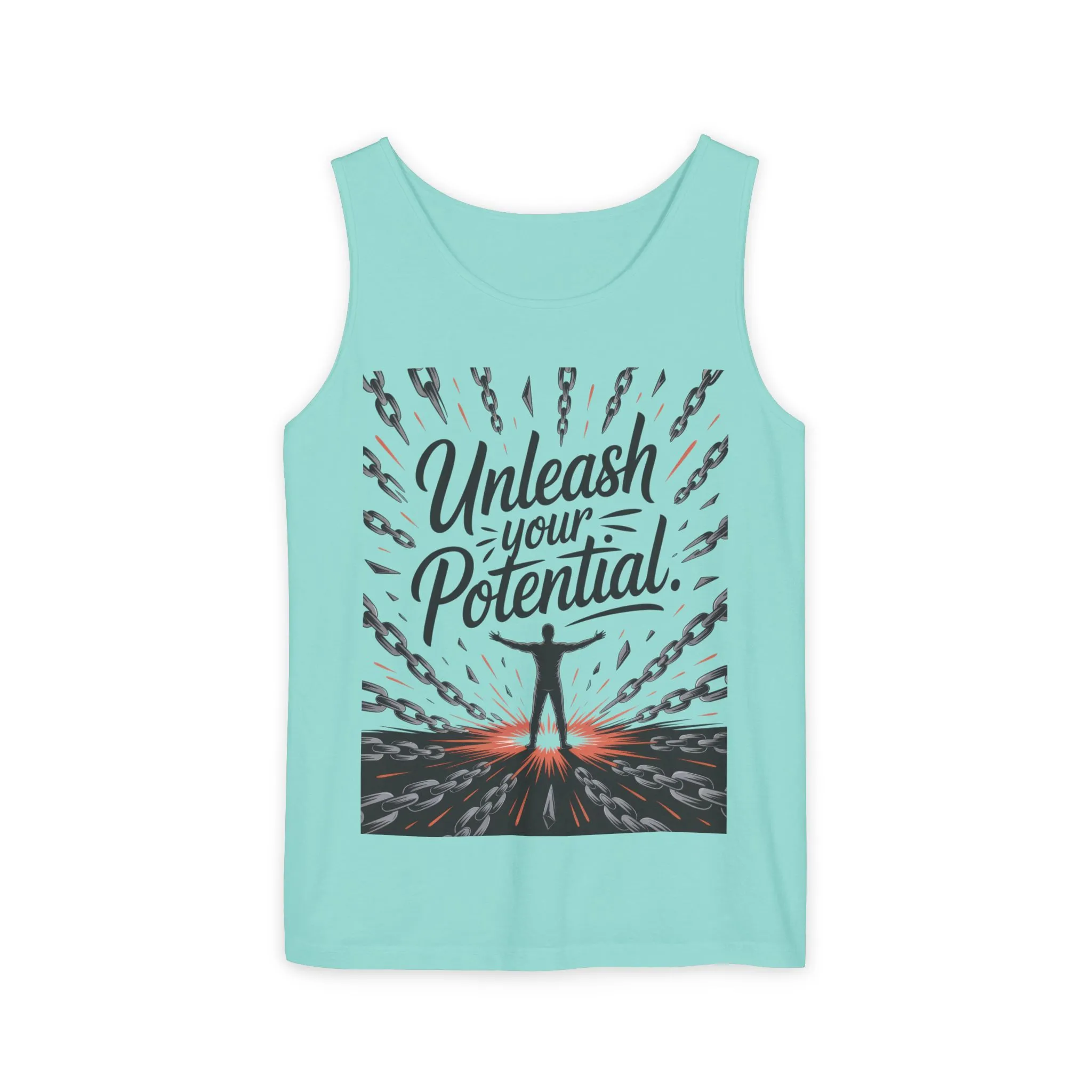 Men s Motivational Tank Top, Unleash Your Potential Graphic, Inspirational Gym Wear, Fitness Apparel, Summer Top, Gift for Him - Image 26