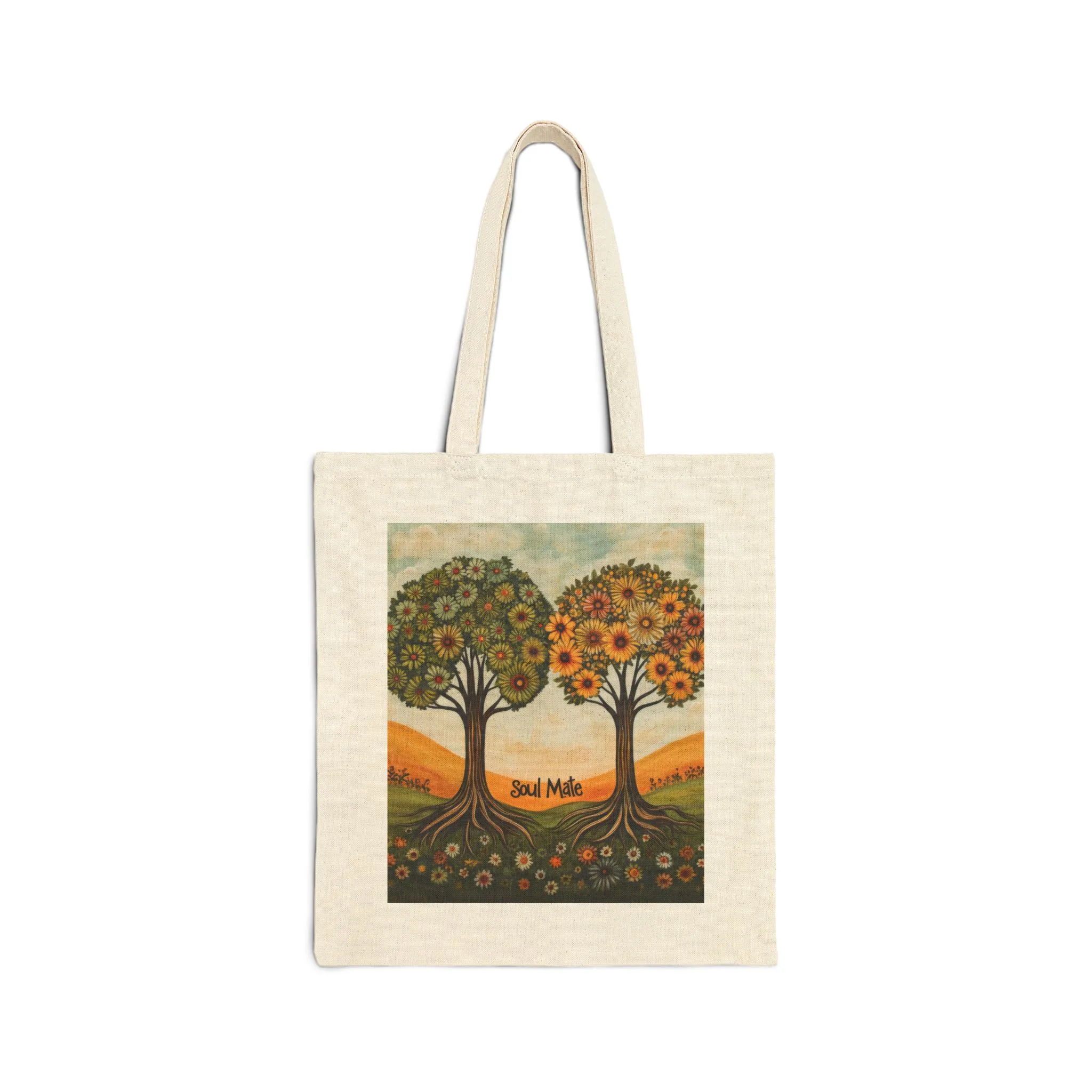 Soul Mate Canvas Tote Bag, Eco-Friendly Shopping Bag, Gift for Friends, Beach Tote, Artwork Design, Reusable Bag