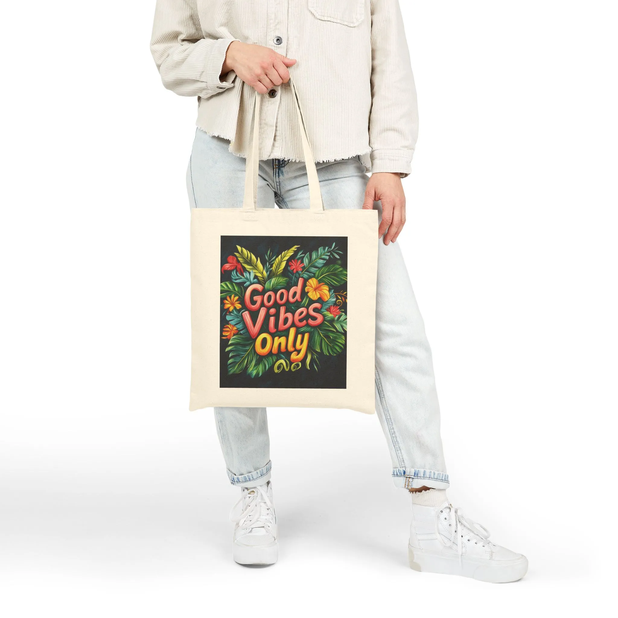 Good Vibes Only Tote Bag | Eco-Friendly Cotton Bag, Beach Bag, Shopper, Gift for Friends, Positive Energy Bag - Image 9