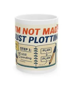 Funny Revenge Mug, Im Not Mad Just Plotting, Passive Aggressive Humor Coffee Cup, Sarcastic Office Gift, Funny Mug for Planning Lovers