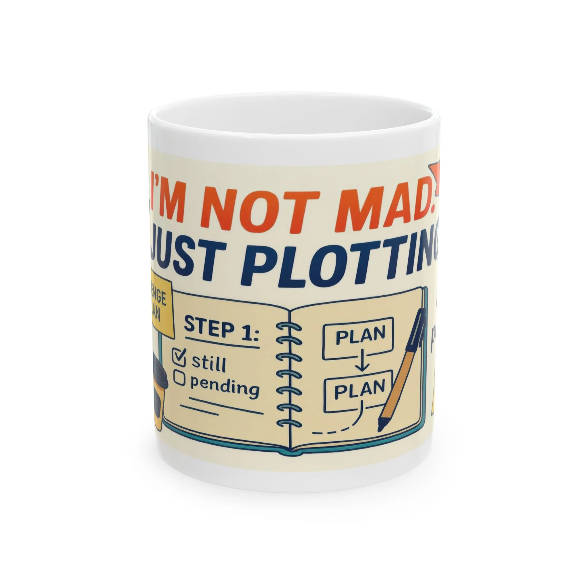 Funny Revenge Mug, Im Not Mad Just Plotting, Passive Aggressive Humor Coffee Cup, Sarcastic Office Gift, Funny Mug for Planning Lovers