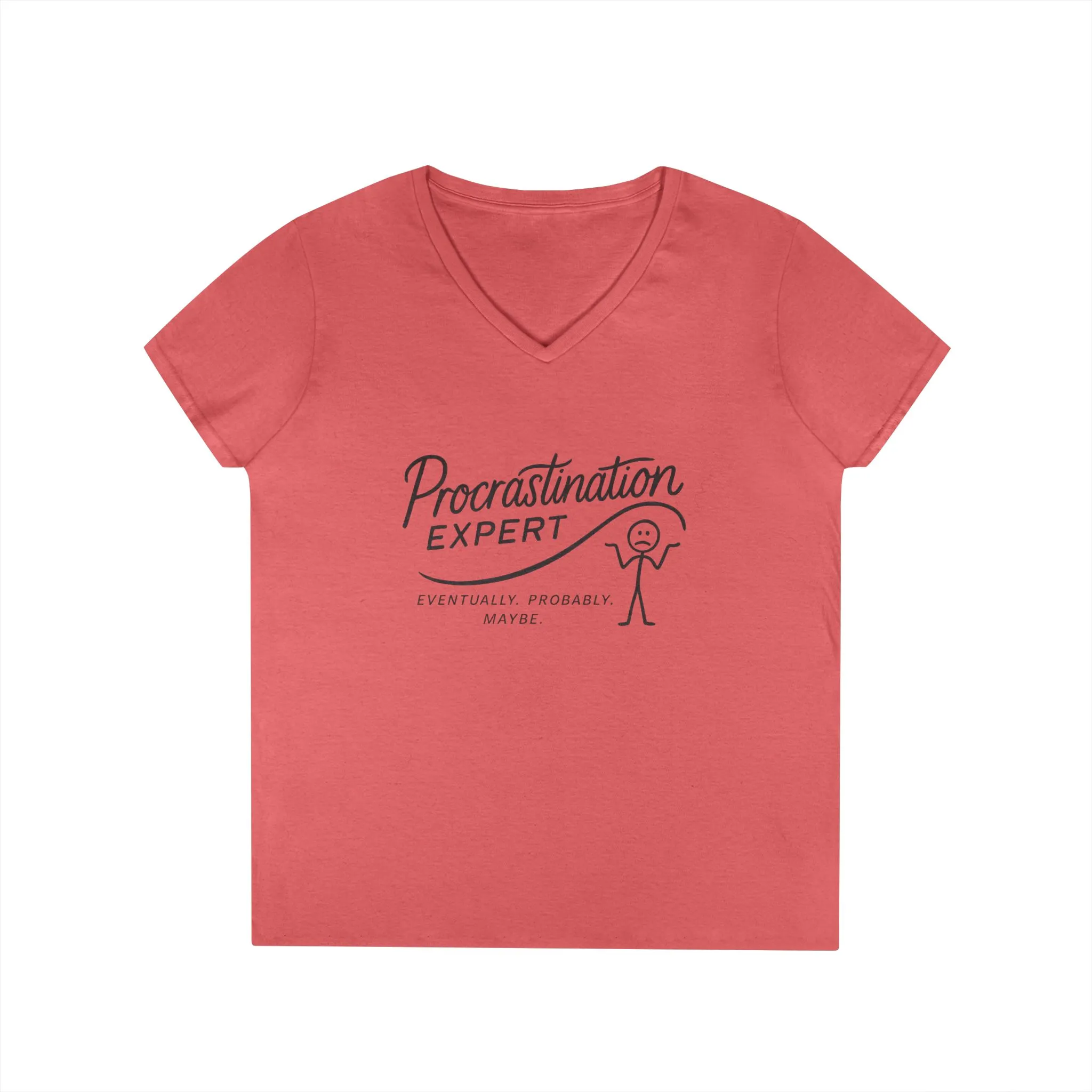 Procrastination Expert V-Neck T-Shirt, Funny Gift for Students, Lazy Days, Work from Home, Relaxing Apparel, Humor Shirt - Image 4