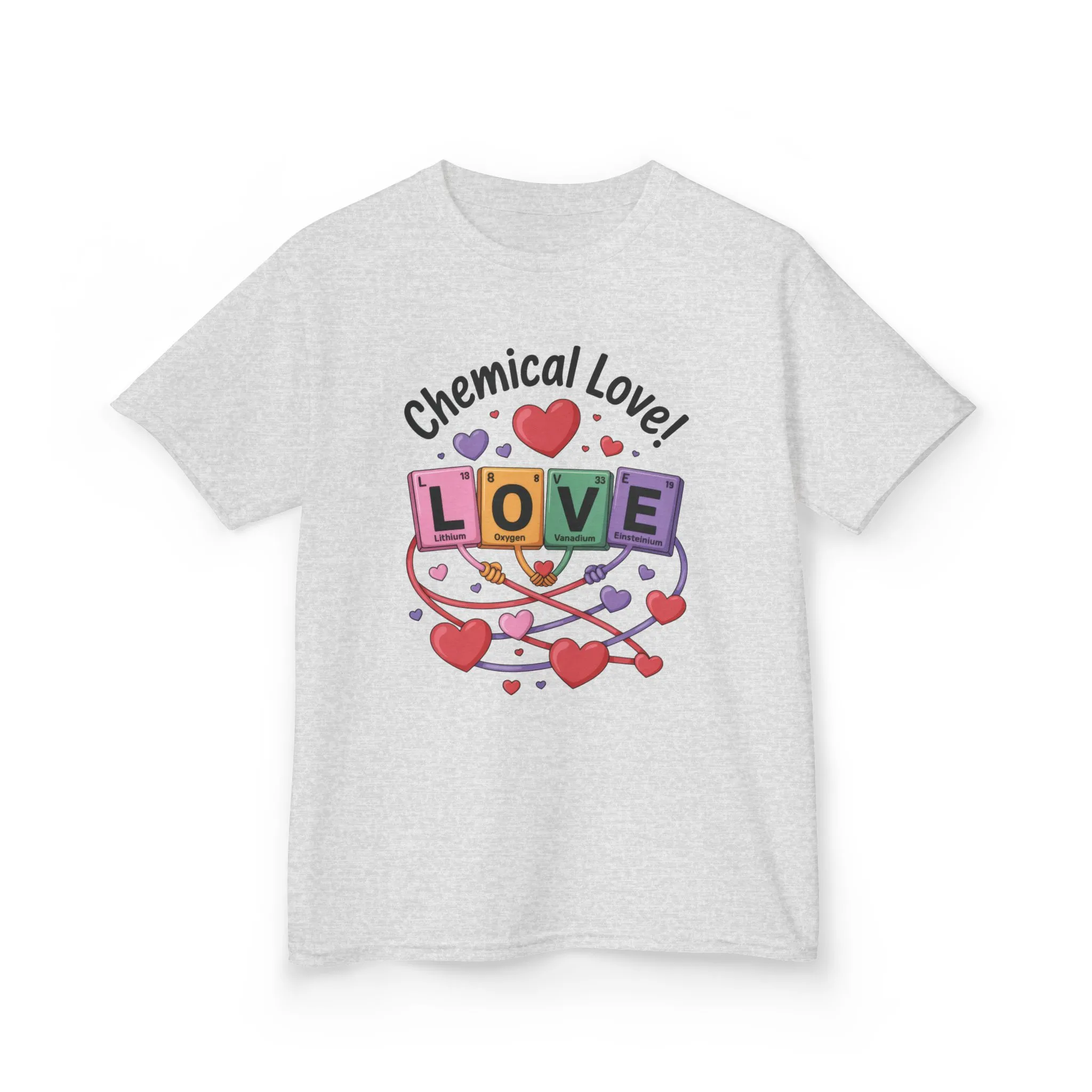 Kids Love Chemistry Girl Tee, Cute Gift for Science Lovers, Valentines Day, Fun Classroom Wear, Adorable Kids Shirt, Colorful Kids Apparel - Image 5