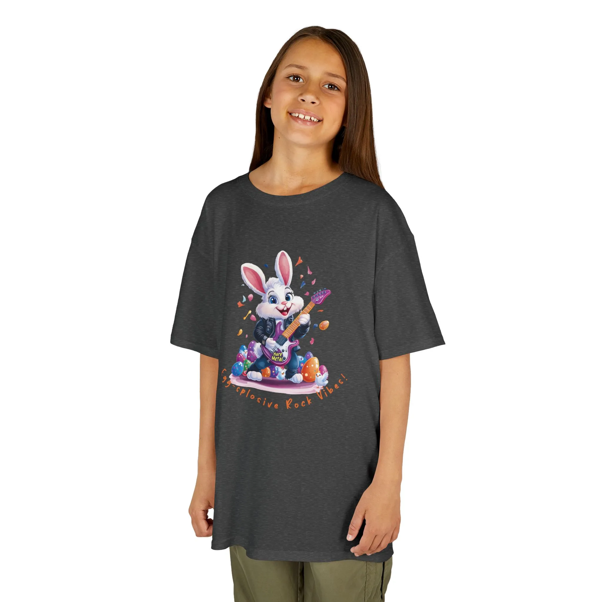Explosive Rock Vibes Kids Tee - Fun Bunny Graphic T-Shirt for Young Rockstars, Gift for Easter, Rock Star Easter Bunny - Image 7