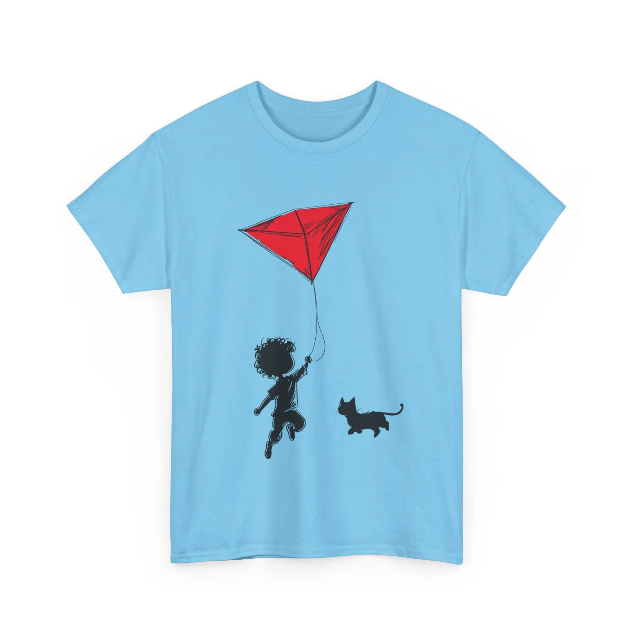 Cute Kid and Cat Design T-Shirt, Playful Gift for Cat Lovers, Summer Style, Cat Lover T-Shirt, Gift for Cat Owners, Women's Cotton T-Shirt - Image 35