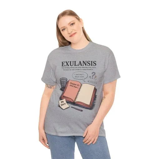 Exulansis Shirt, Emotional Aesthetic Word Tee, Deep Meaning Typography Graphic Tee, Women's Heavy Cotton Tee, deep meaning t shirt - Image 7