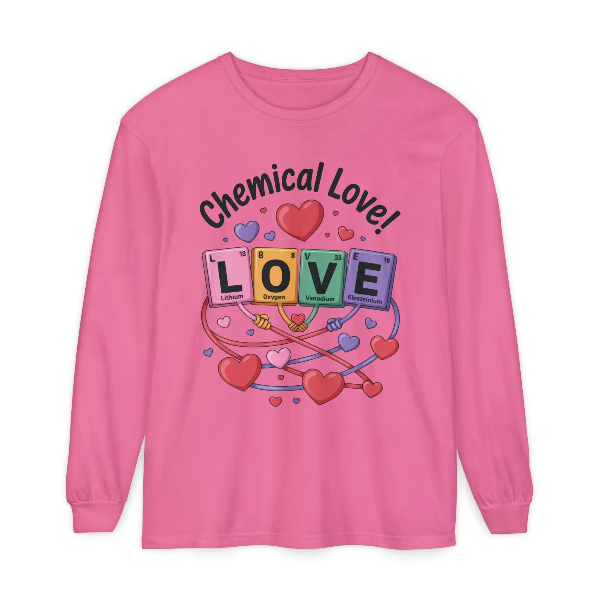 Chemical Love Long Sleeve T-Shirt Women's, Perfect Gift for Science Lovers, Valentine's Day, Chemistry Enthusiasts, Casual Wear, Cute - Image 17