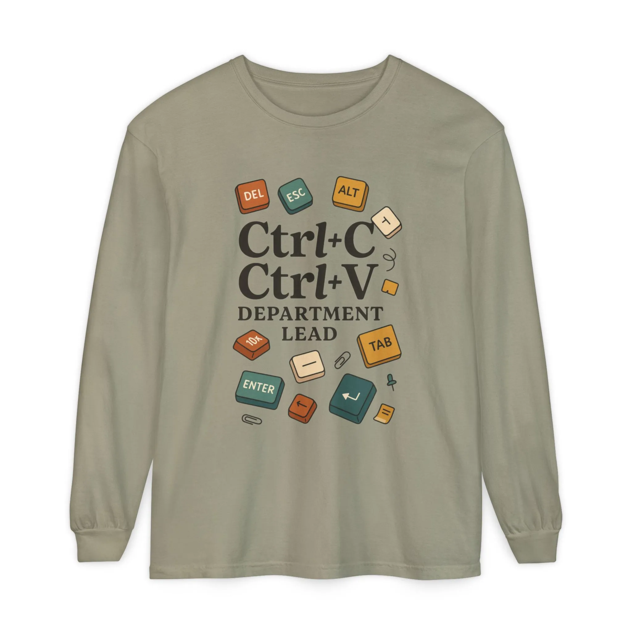 Graphic Long Sleeve Tee, Ctrl+C Ctrl+V Department Lead, Funny Office Humor Shirt, Programmer Gift, Tech Nerd Tee, IT Department Apparel - Image 10