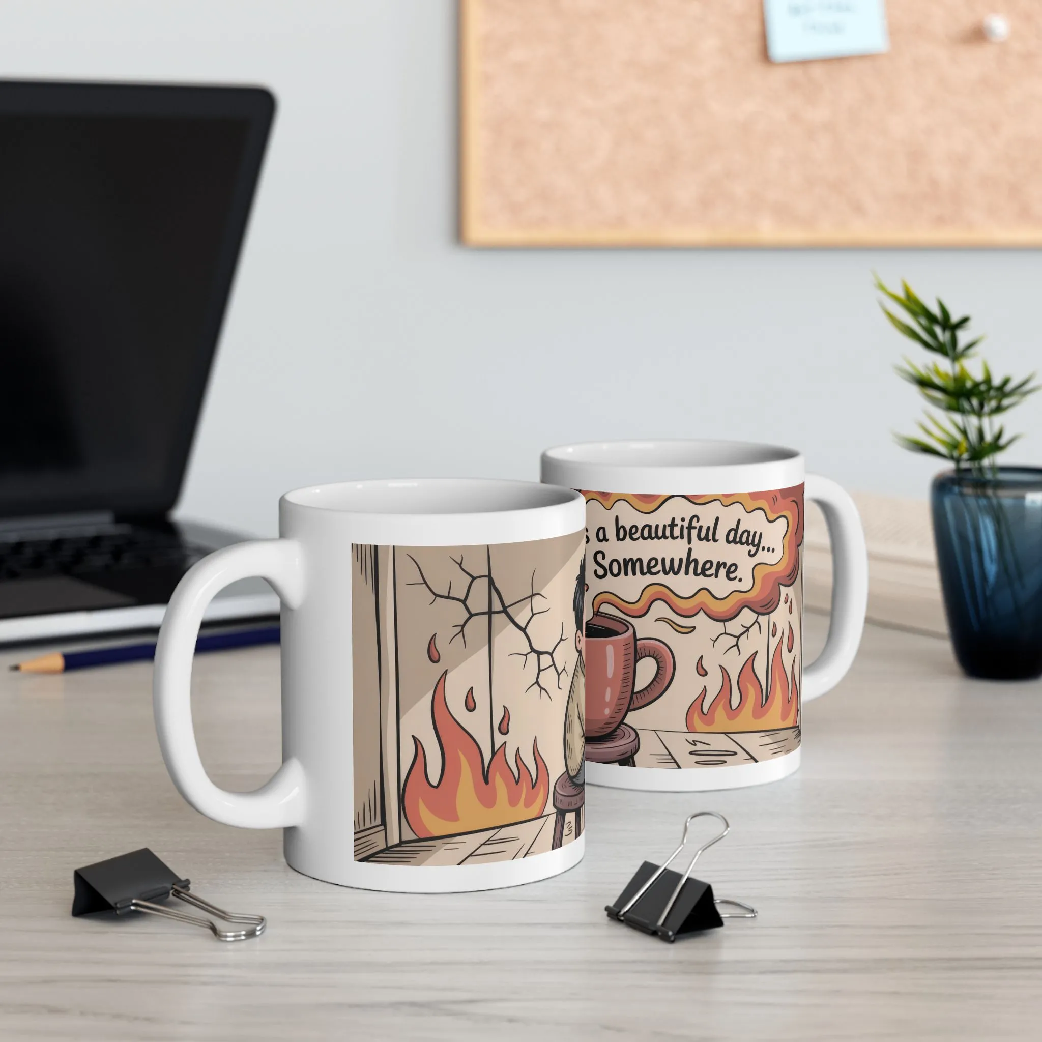 Funny Sarcastic Coffee Mug, Its a Beautiful Day Somewhere, Dark Humor Cup, Chaos Comfort Mug, Ironic Gift for Overthinkers, Optimism Cup - Image 5
