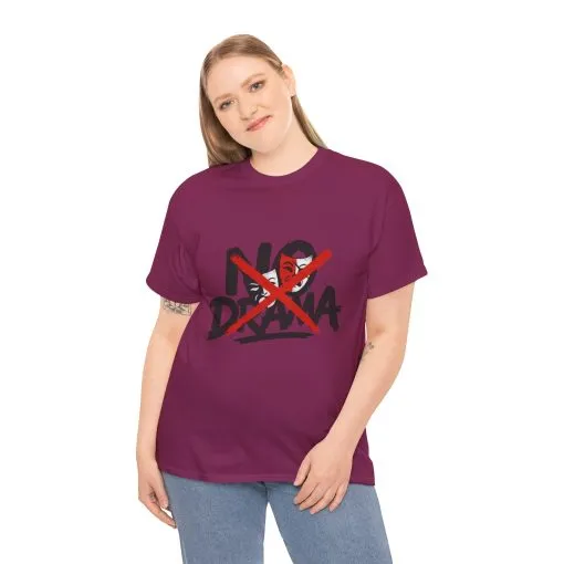 No Drama Unisex Heavy Cotton Tee, Casual Shirt, Gift for Friends, Relaxed Fit, Comfort Wear, Everyday Style - Image 26