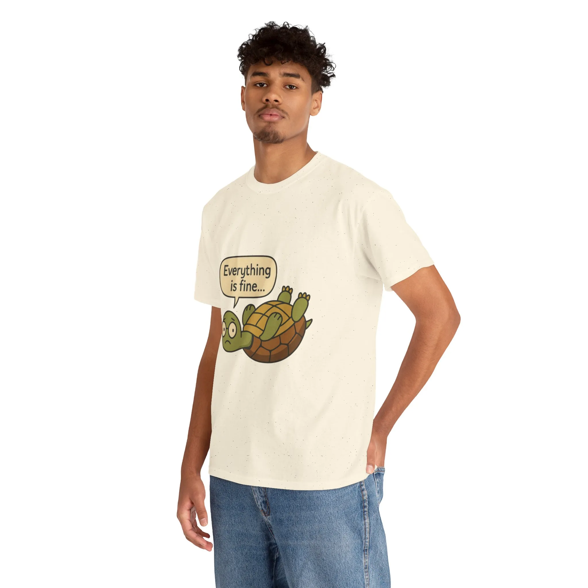 Everything is Fine Turtle Tee, Funny Unisex Cotton Tee, Cute Animal Shirt, Gift for Nature Lovers, Great for Humor, Positive message t-shirt - Image 17