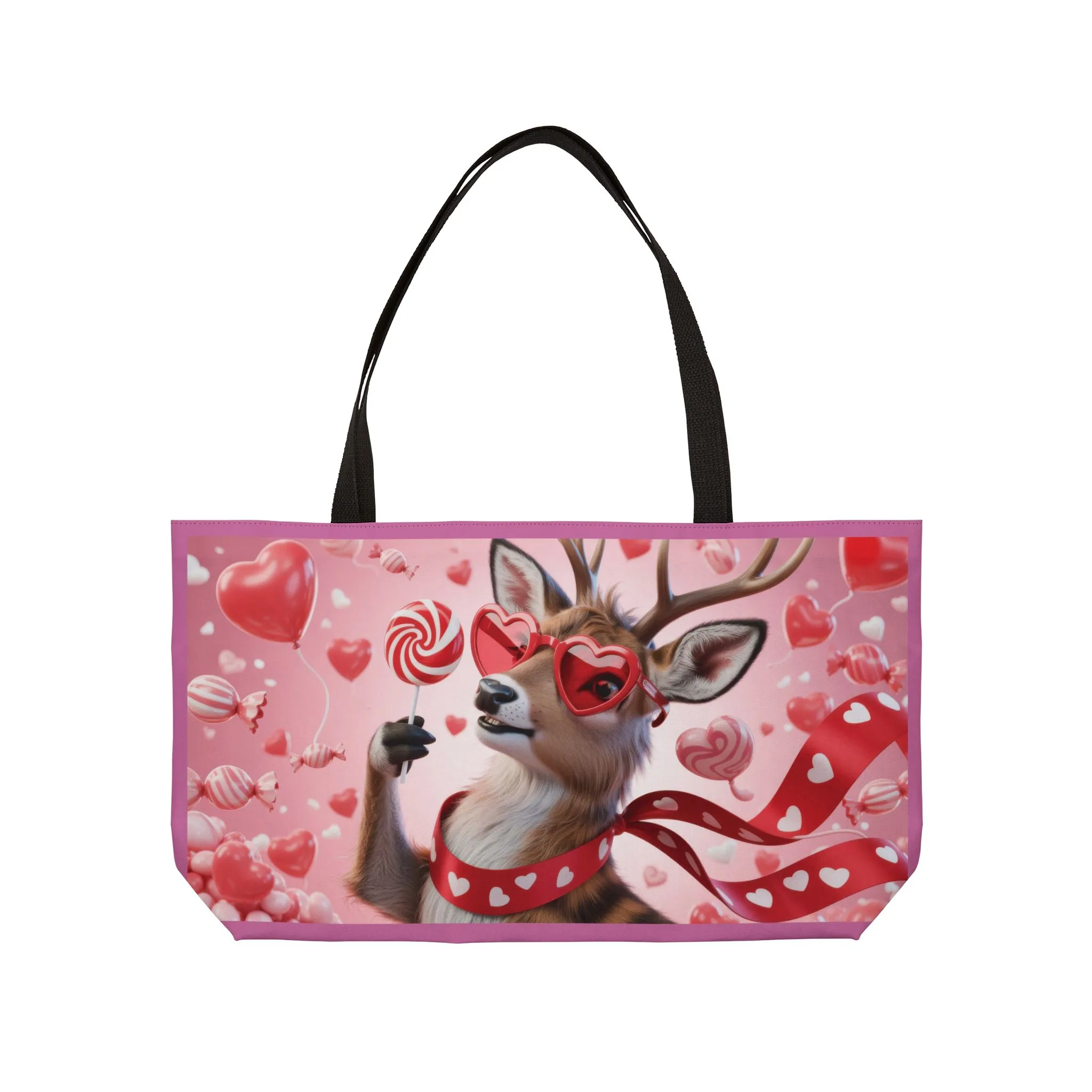 Valentine's Day Weekender Tote Bag, Cute Animal Tote, Gifts for Her, Reusable Shopping Bag, Travel Bag, Everyday Use - Image 6