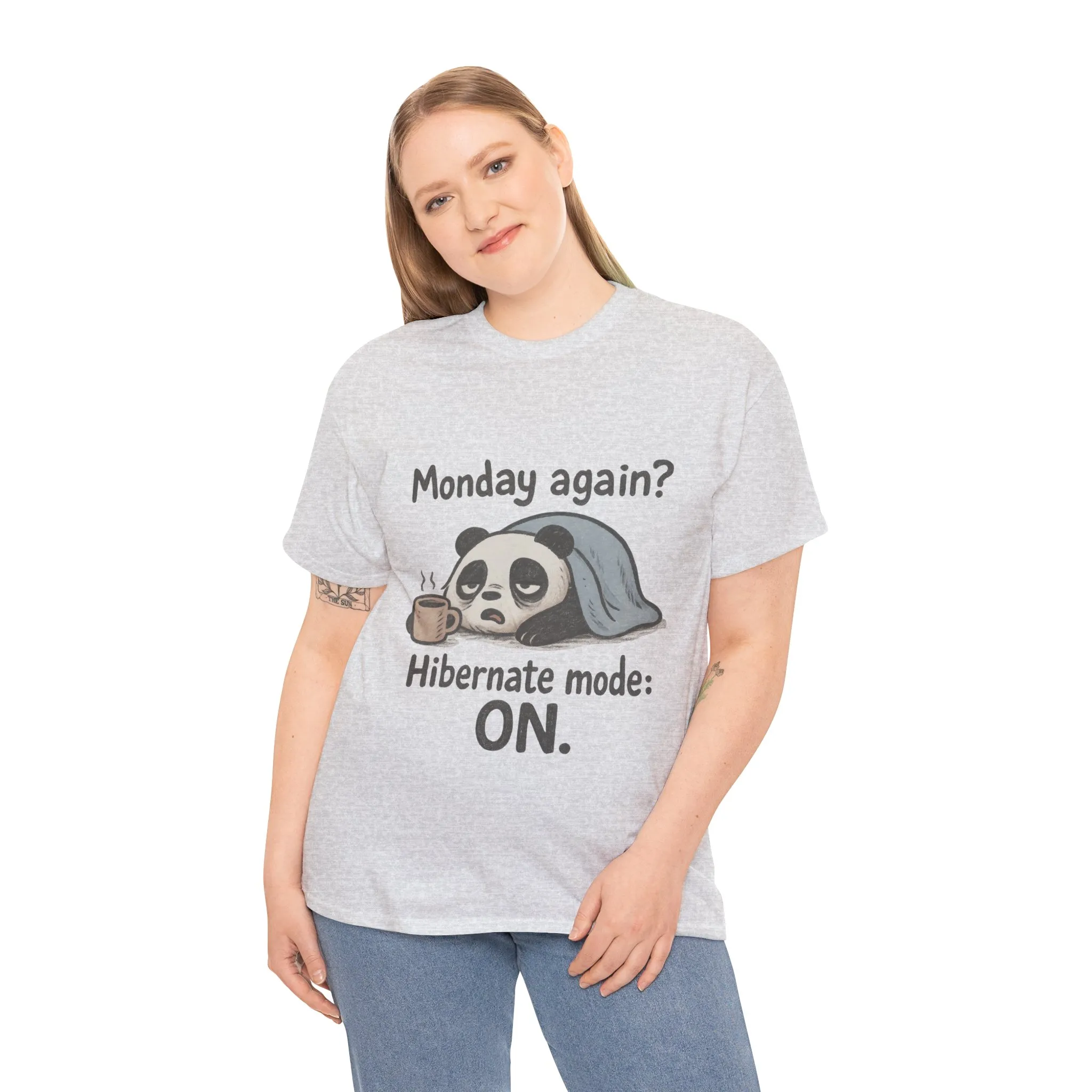 Funny Panda Hibernate Tee, Cute Animal Shirt, Unisex Cotton Tee, Gift for Lazy Days, Monday Motivation T-shirt - Image 8