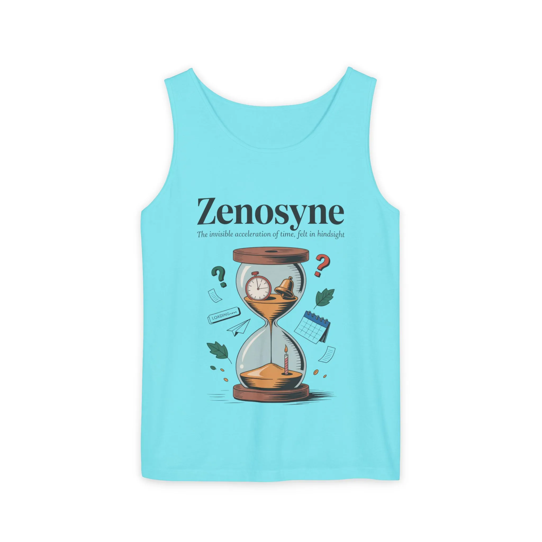 Zenosyne Tank Top, Unisex Garment-Dyed Tee, Time Awareness Gift, Casual Summer Wear, Philosophy Shirt, Unique Everyday Apparel - Image 23