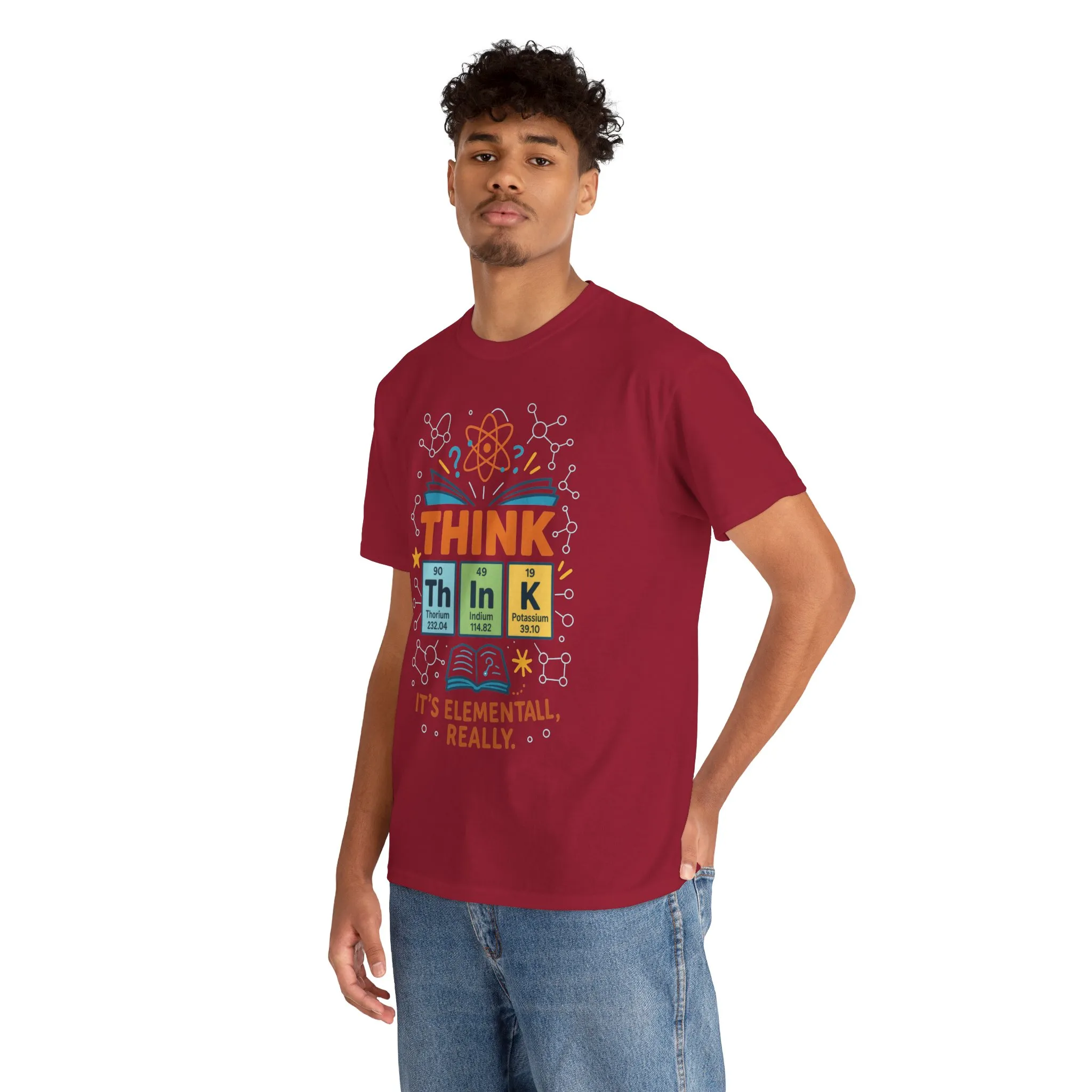Funny Mens Science T-Shirt, THINK Element Periodic Table Shirt, Smart Geek Nerd Tee for Him, Ideal for Science Lovers, Geeky Apparel - Image 36
