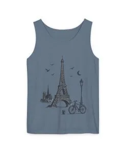 Parisian Dreams Tank Top, Unisex Summer Wear, Graphic Tee, Travel Inspired Apparel, Vacation Outfit, Casual Tank for All Occasions