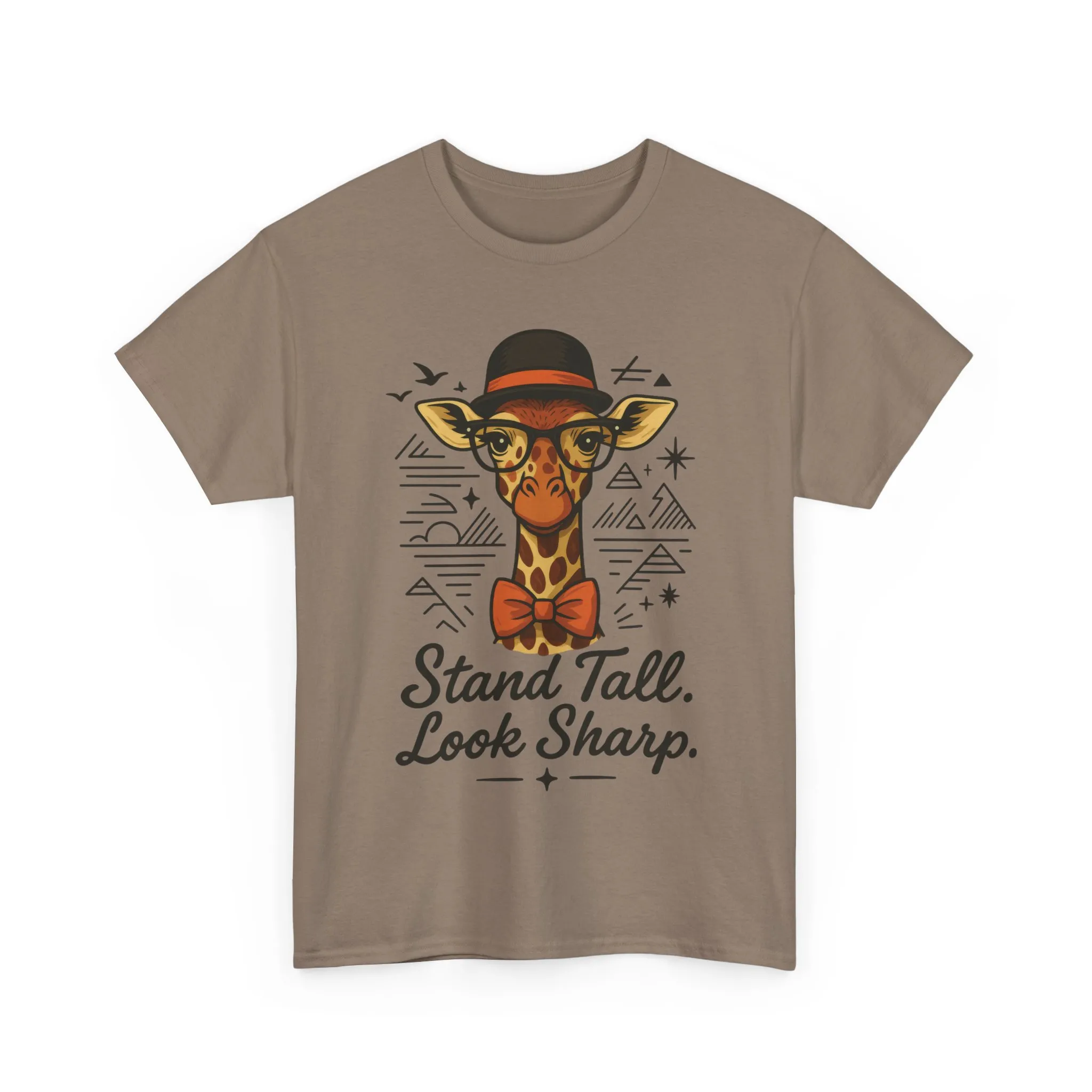 Hipster Giraffe T-Shirt with Hat and Glasses, Whimsical Giraffe Tee, Fun Gift, Cute Graphic Shirt, Unisex Heavy Cotton Tee - Image 13
