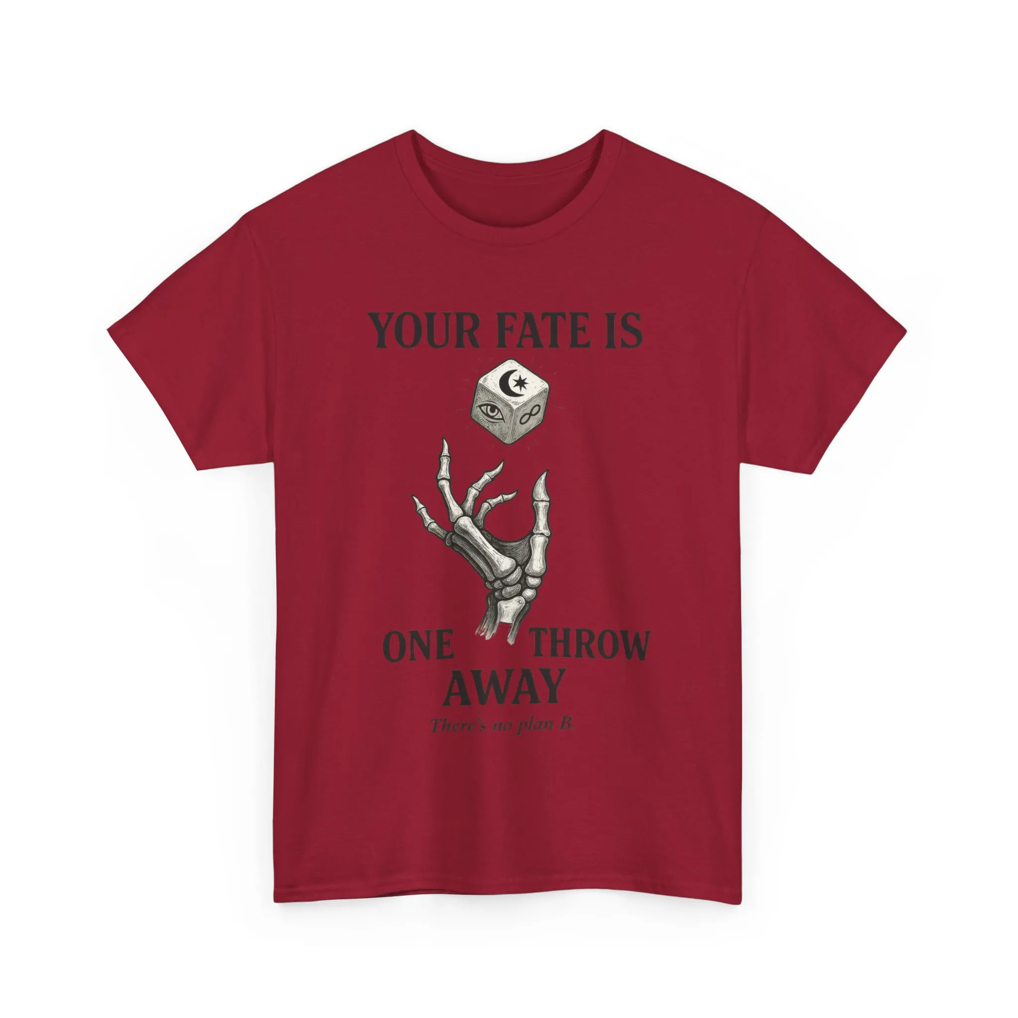 Your Fate Mens Heavy Cotton Tee, Skeleton Dice Graphic T-Shirt, Trendy Gift for Gamers, Gambling Tee, Unique Quote Apparel - Image 25