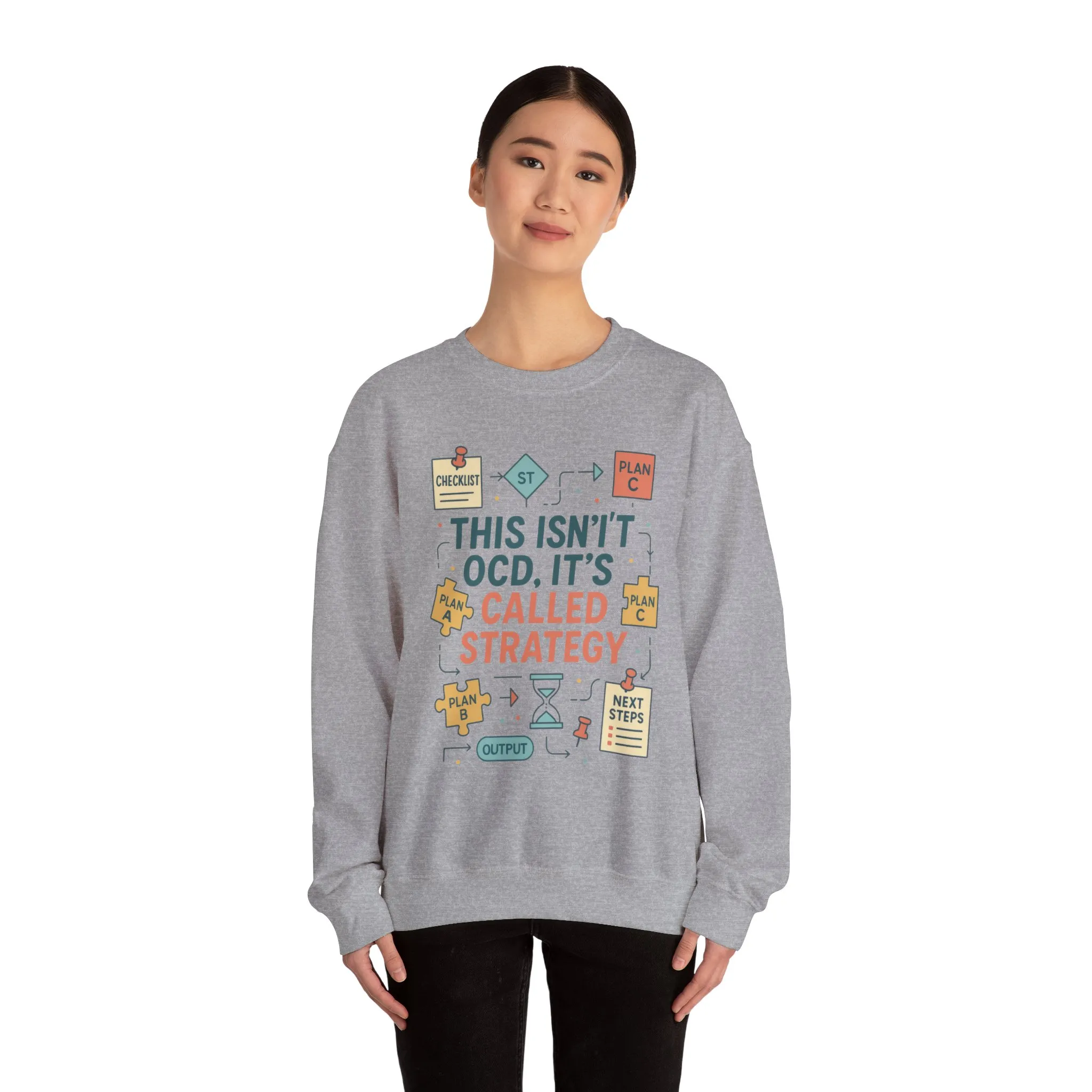 Funny Womens Planning Sweatshirt, This Isnt OCD Its Called Strategy, Sarcastic Organizer Pullover for Her, Strategy Sweatshirt - Image 8