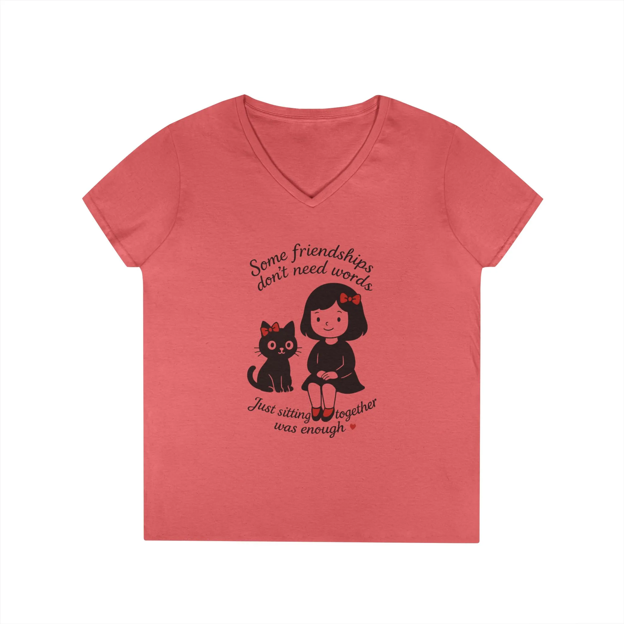 Cat Lover Girls' V-Neck T-Shirt, Gift for Birthday, Cat Lover T-Shirt, Cat Mom Gift - Image 16