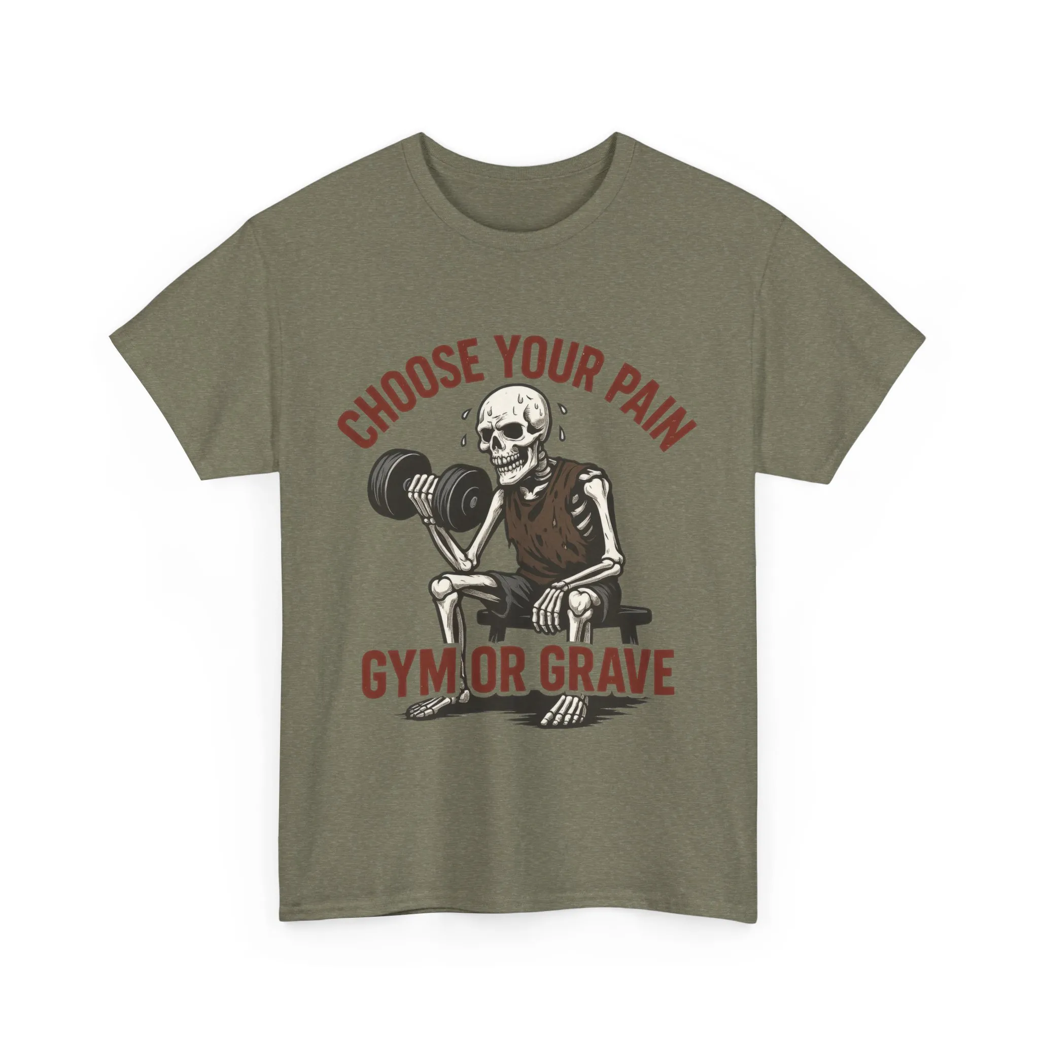 Choose Your Pain Gym Shirt, Gym or Grave Mens Tee, Funny Skeleton Workout Tee, Dark Gym Humor Gift, Halloween Gym Shirt, Motivational Tees - Image 13