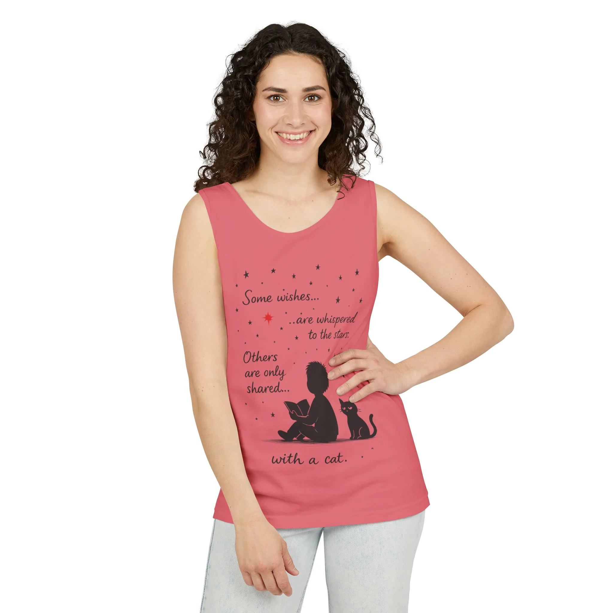 Whimsical Cat Lover's Tank Top, Inspirational Quote Top, Womens Garment-Dyed Summer Shirt, Gifts for Cat Moms, Casual Wear, Pet [...]