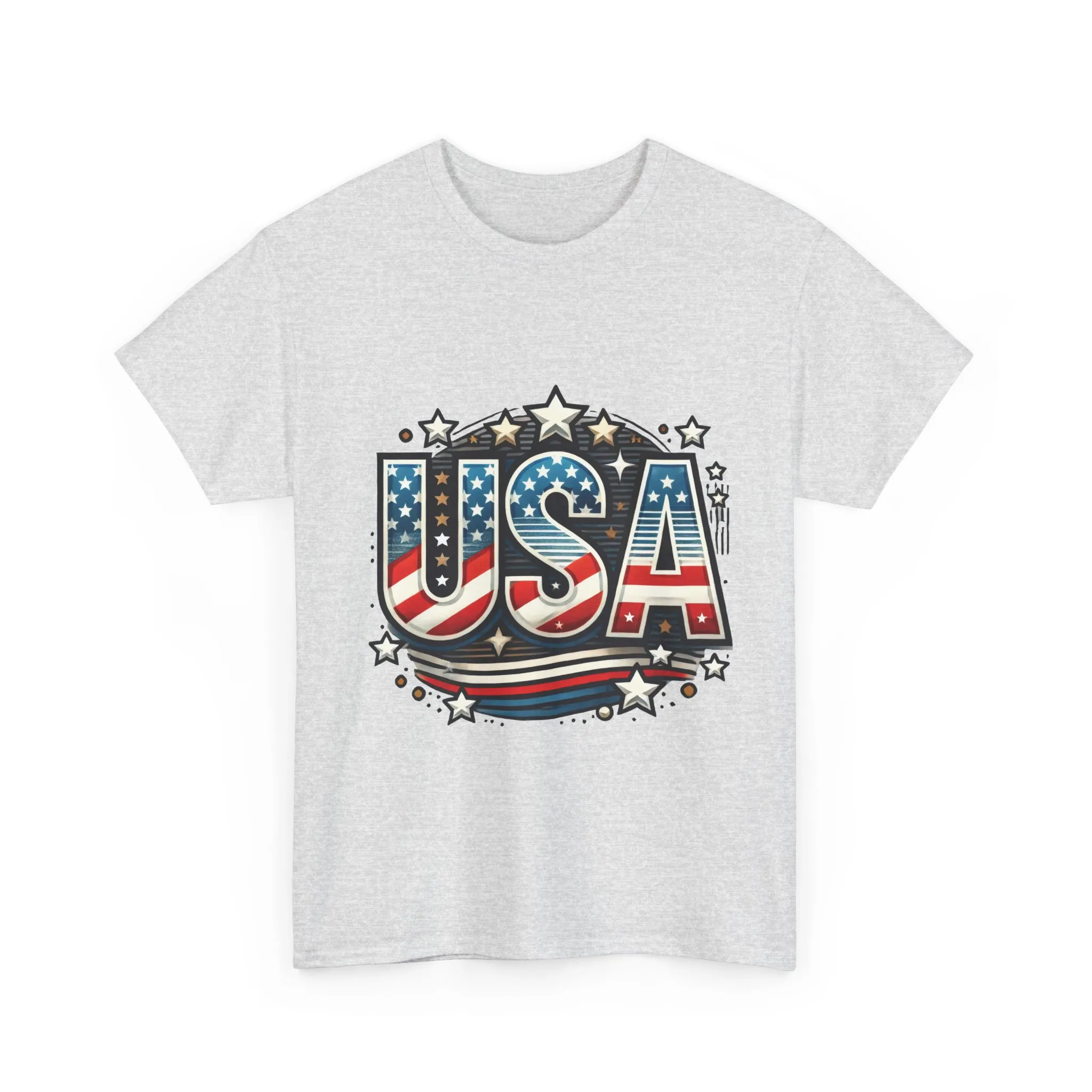 Patriotic USA T-Shirt, Unisex Heavy Cotton Tee for Independence Day, Memorial Day, 4th of July, Casual Wear, Gifts - Image 7