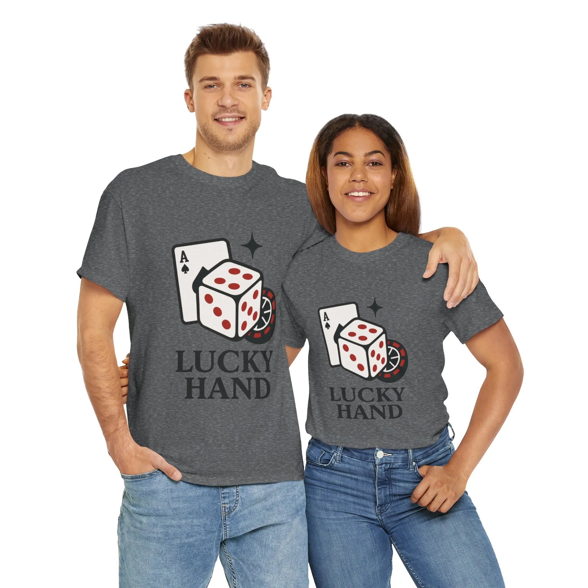 Lucky Hand Unisex Heavy Cotton Tee, Gambling Shirt, Casino Wear, Good Luck Gift, Poker T-Shirt, Casual Vintage Style - Image 6