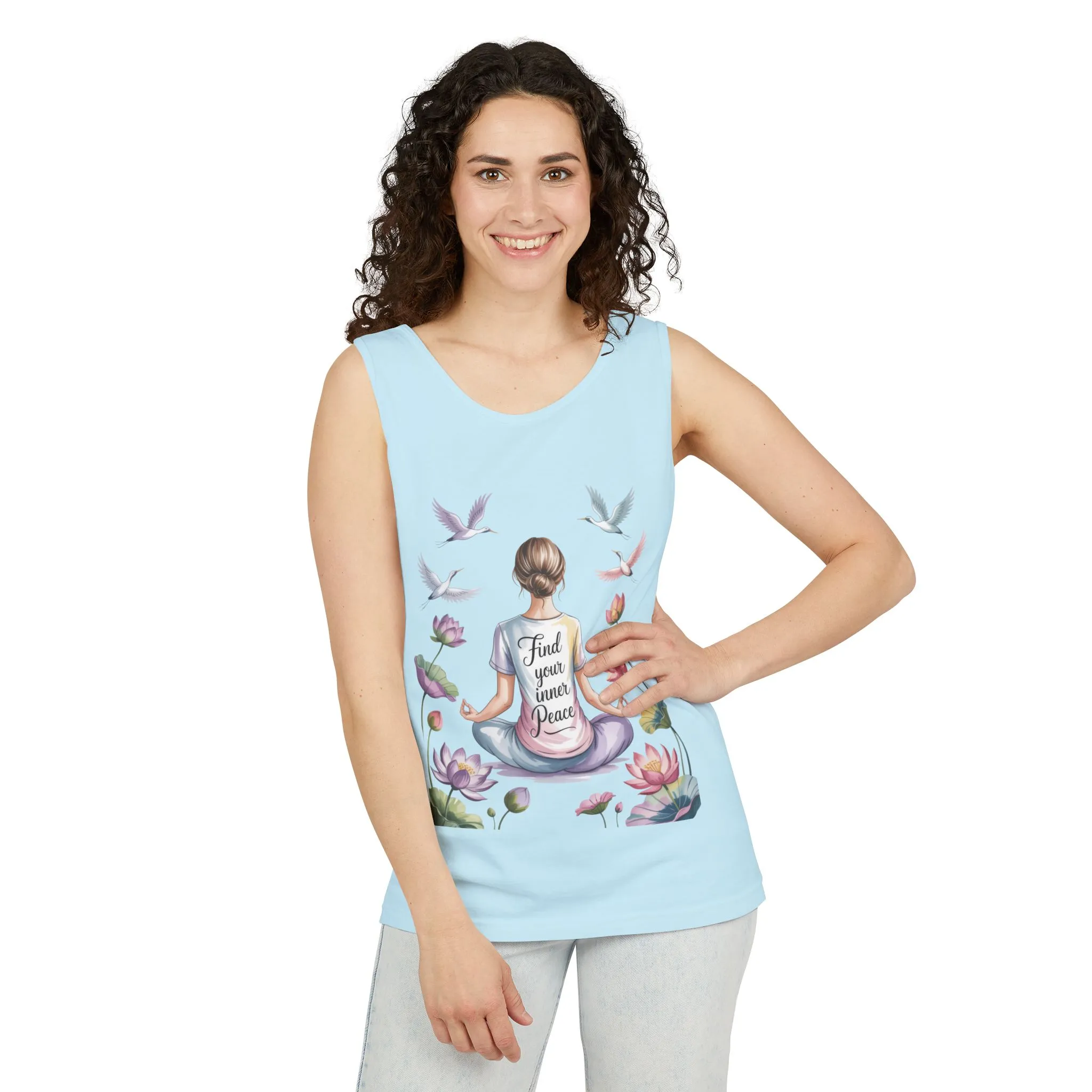 Meditation Floral Womens Tank Top, Find Your Inner Peace, Yoga Apparel, Gift for Mindfulness, Summer Relaxed Wear - Image 8