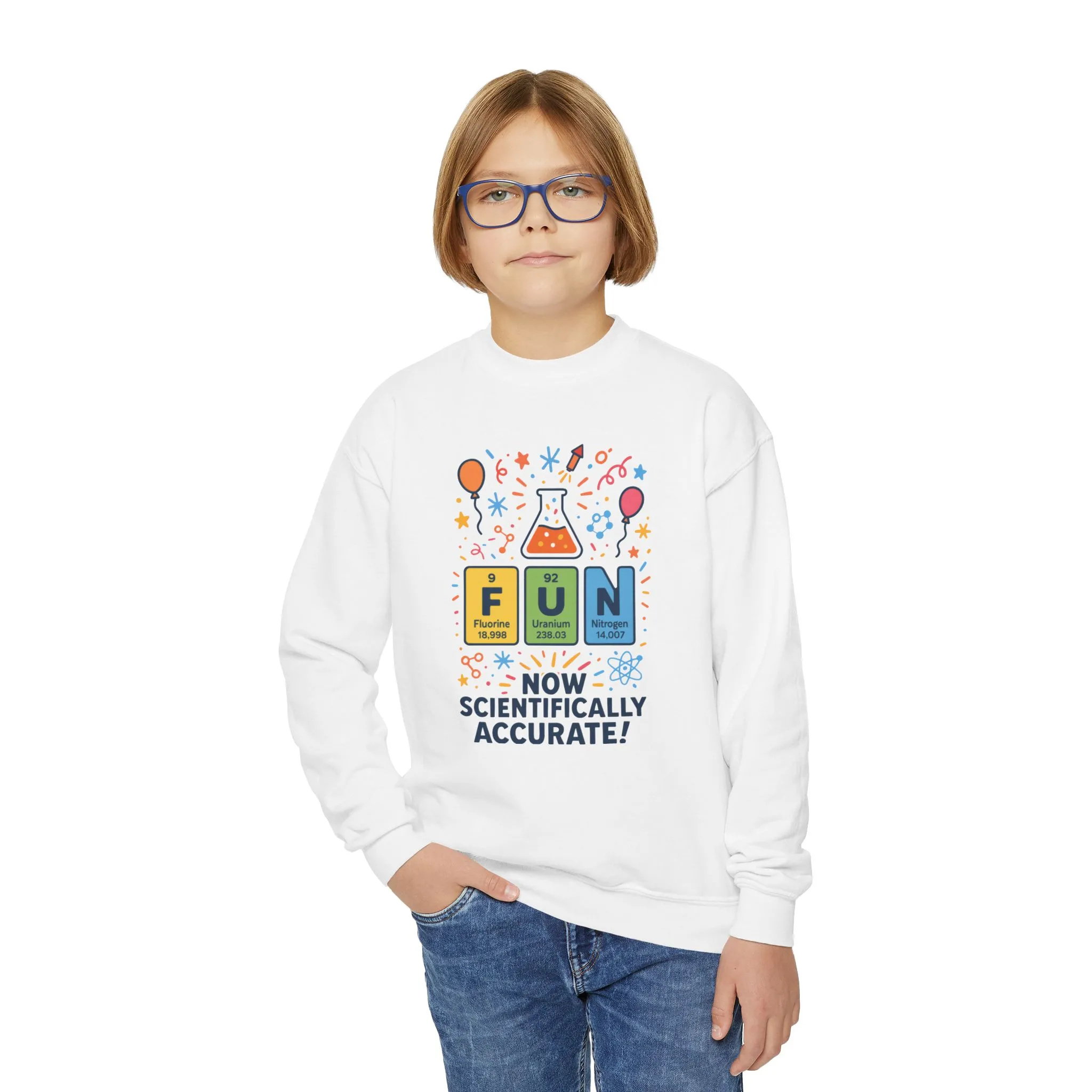 Youth Science Fun Sweatshirt, Perfect for STEM Lovers, Birthday Gift, Cozy Classroom Wear, Youth Crewneck - Image 5