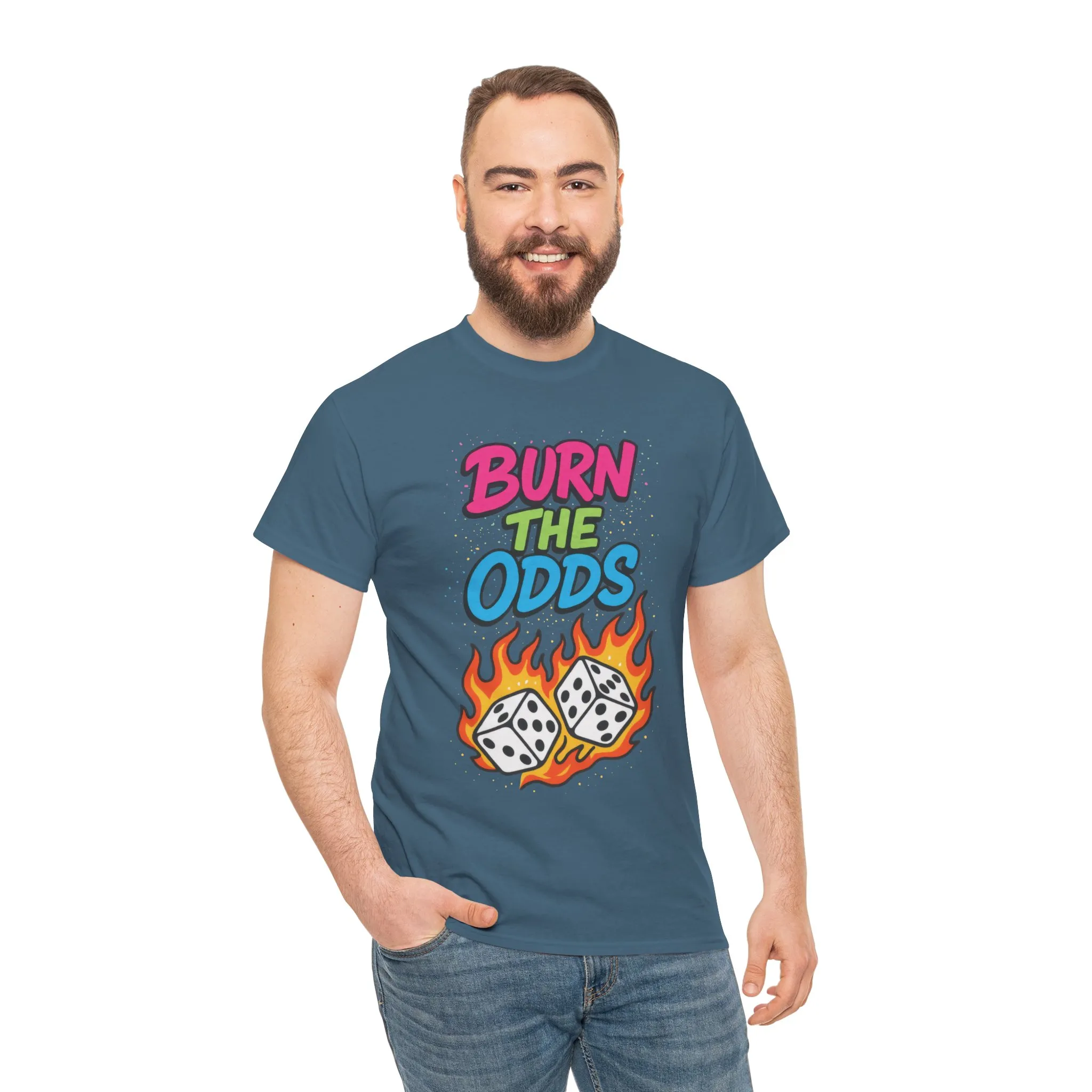Burn the Odds Graphic Tee | Cool Casual Wear, Gaming Shirt, Unisex Cotton Tee, Dice Design T-Shirt, Gift for Gamers - Image 13