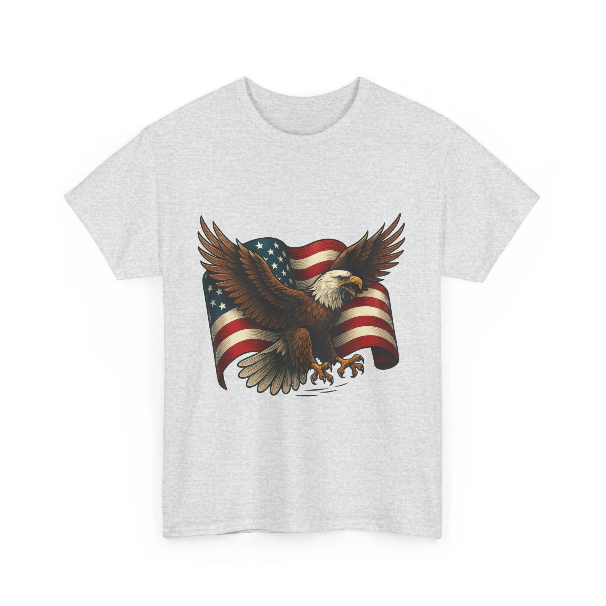 American Eagle Graphic Tee, Patriotic T-Shirt, Fourth of July Apparel, Eagle Love Shirt, Unisex Heavy Cotton Tee - Image 7