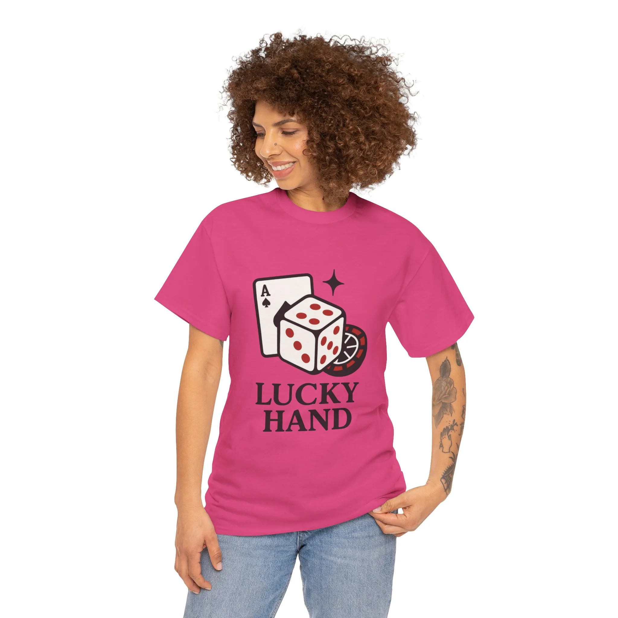 Lucky Hand Unisex Heavy Cotton Tee, Gambling Shirt, Casino Wear, Good Luck Gift, Poker T-Shirt, Casual Vintage Style - Image 23