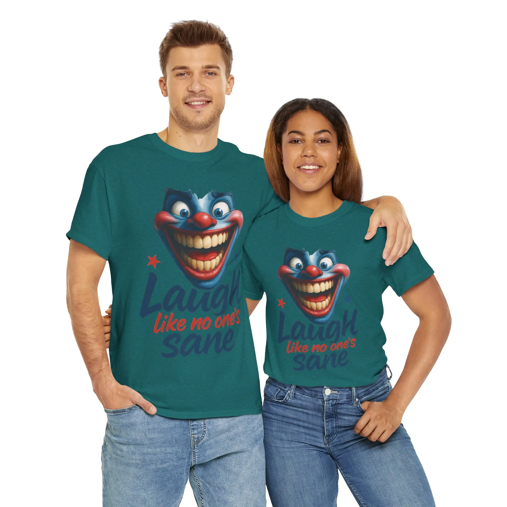 Funny Clown Face Unisex Heavy Cotton Tee, Creepy Clown Face T-Shirt, Humor T-Shirt,Clown Theme Shirt, Funny Horror Graphic Tee - Image 22