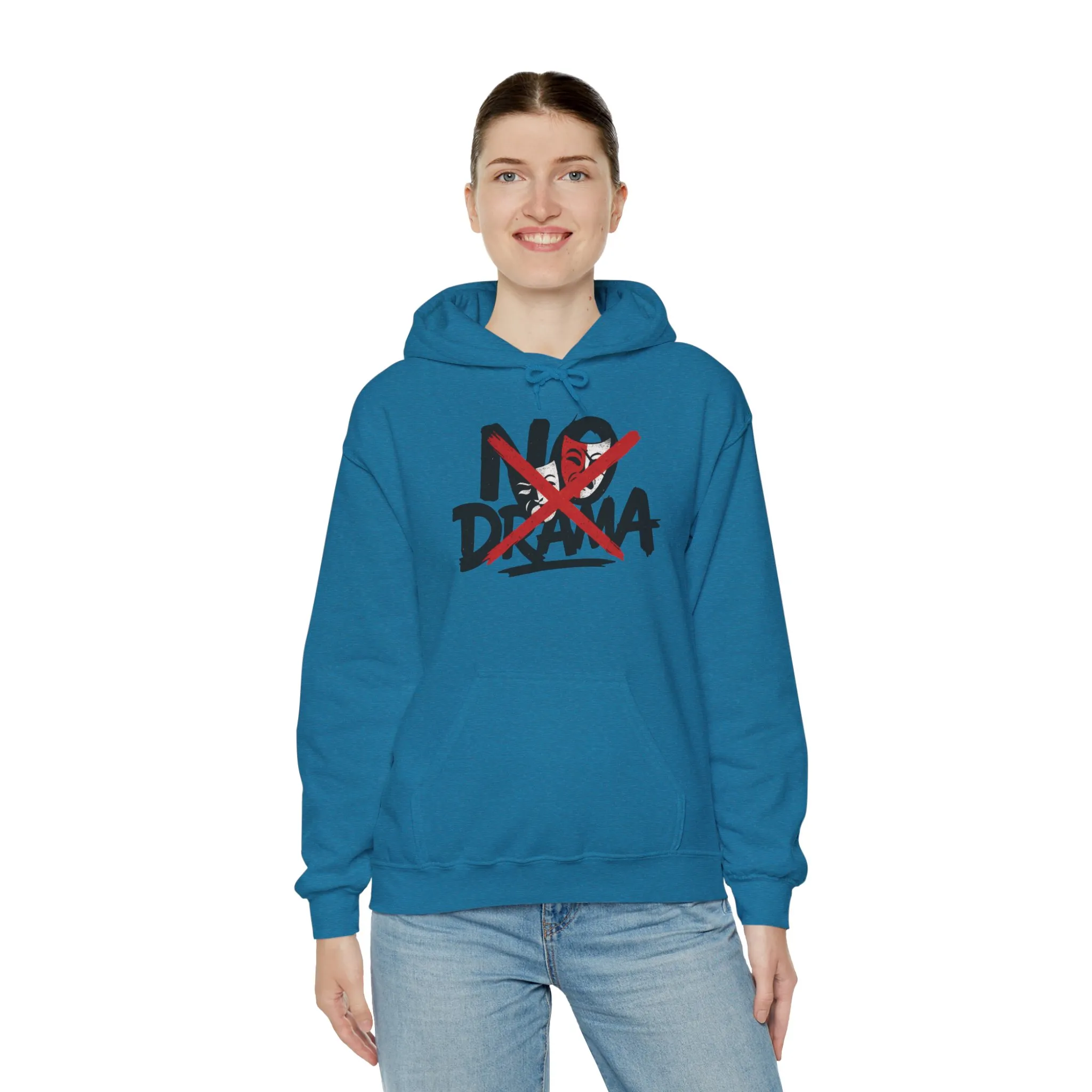 No Drama Womens Hooded Sweatshirt, Cozy Hoodie, Casual Gift, Relaxed Style, Everyday Wear, Funny Sweatshirt - Image 48