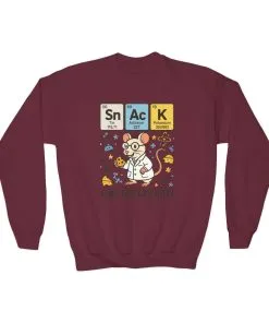 Youth Crewneck Sweatshirt - Fuel for Lab Rats, Cute Science Gift, Adorable Sweatshirt for Kids, Science Enthusiasts, Lab Rat Love